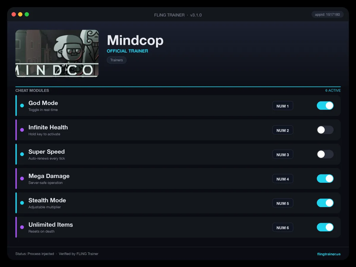 Mindcop Trainer interface