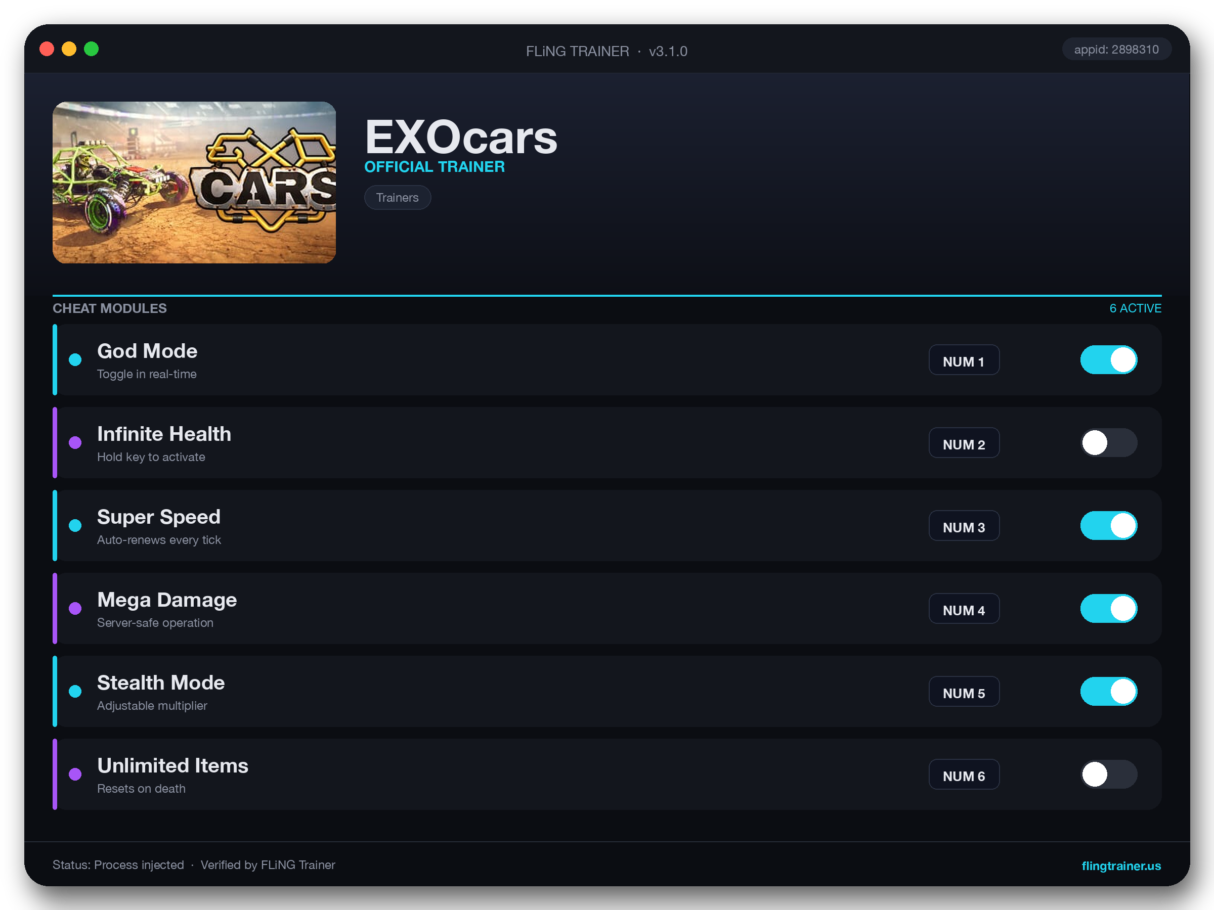 EXOcars Trainer interface
