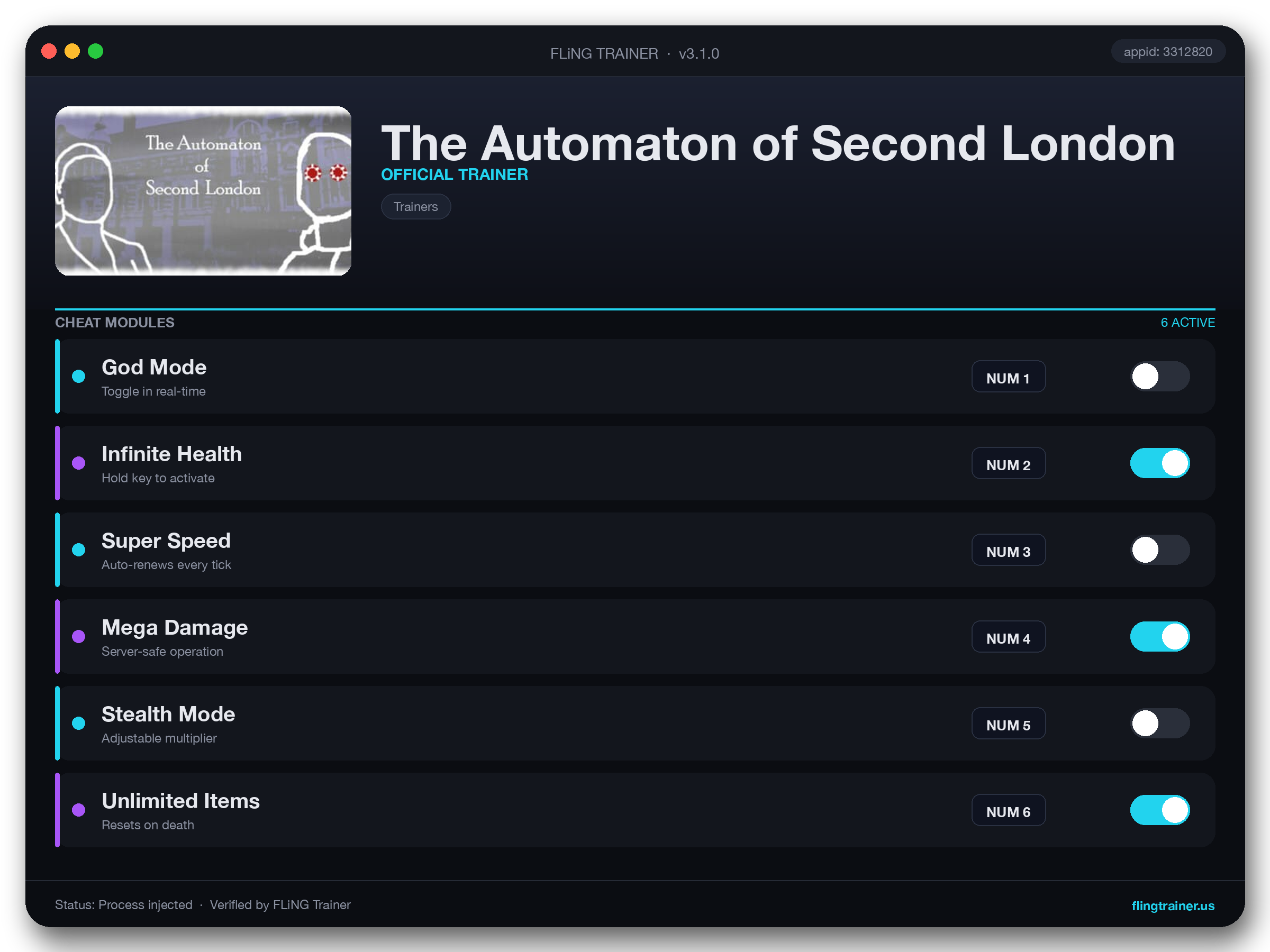 The Automaton of Second London Trainer interface