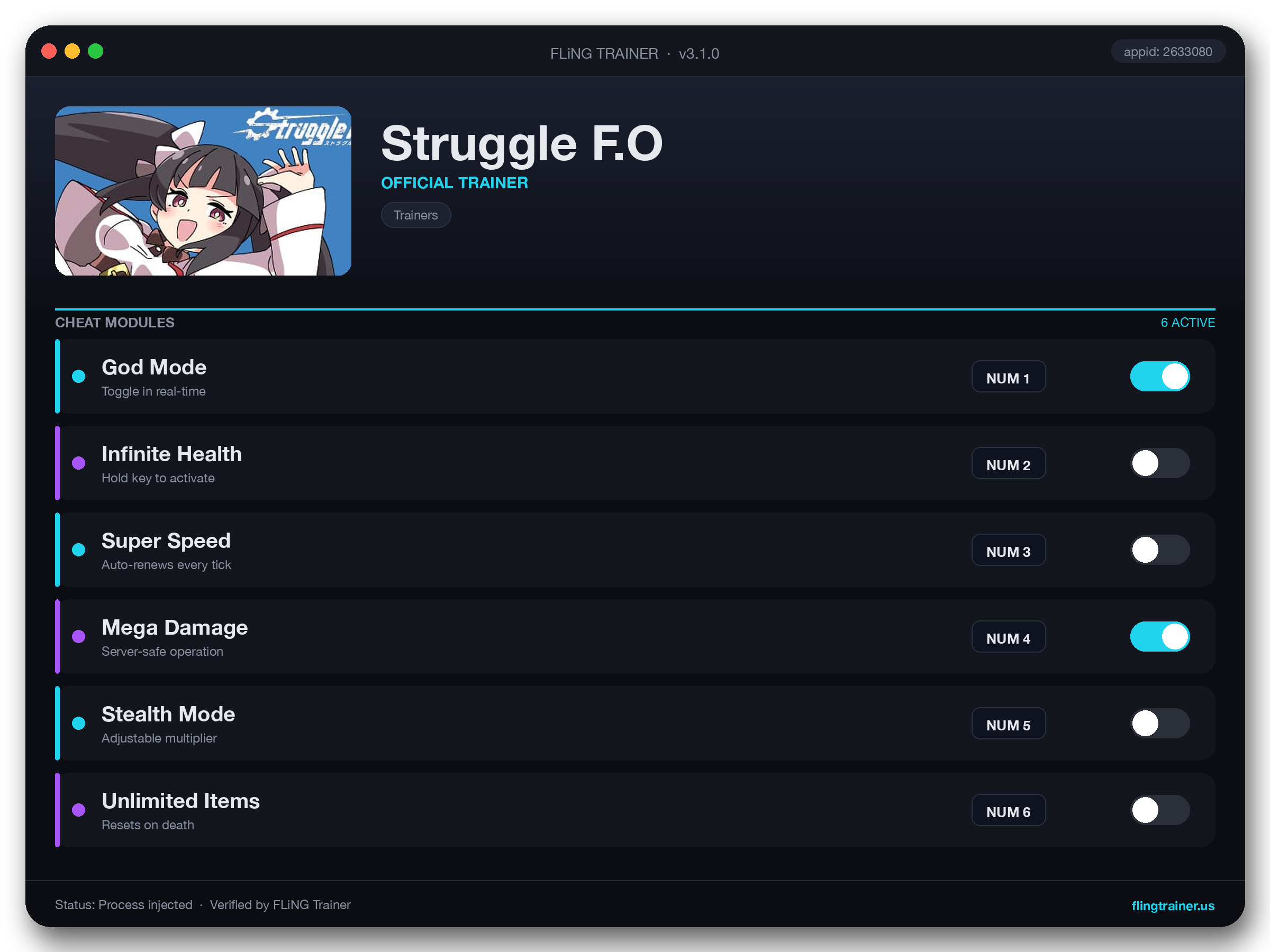 Struggle F.O Trainer interface