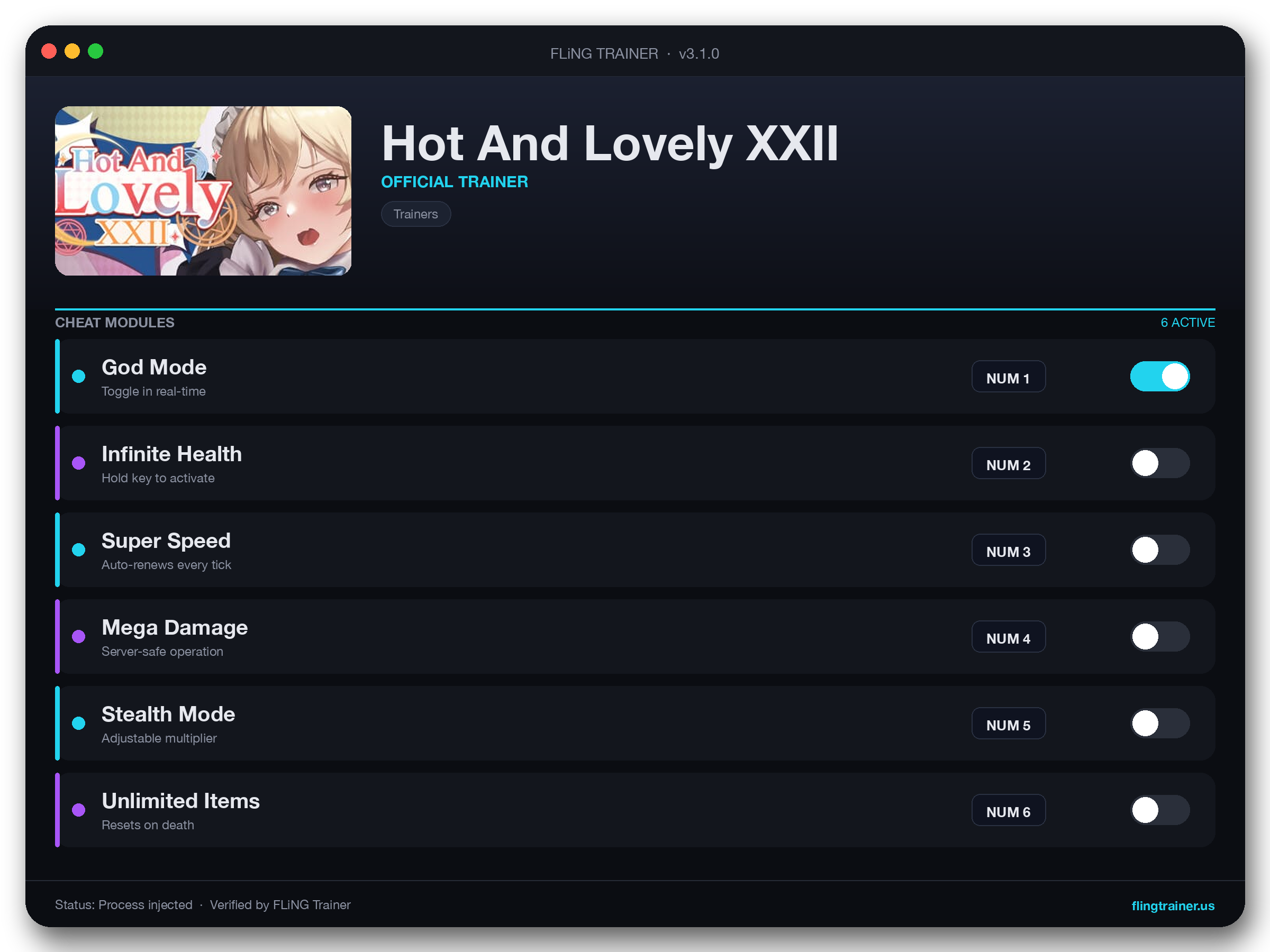 Hot And Lovely XXII Trainer interface