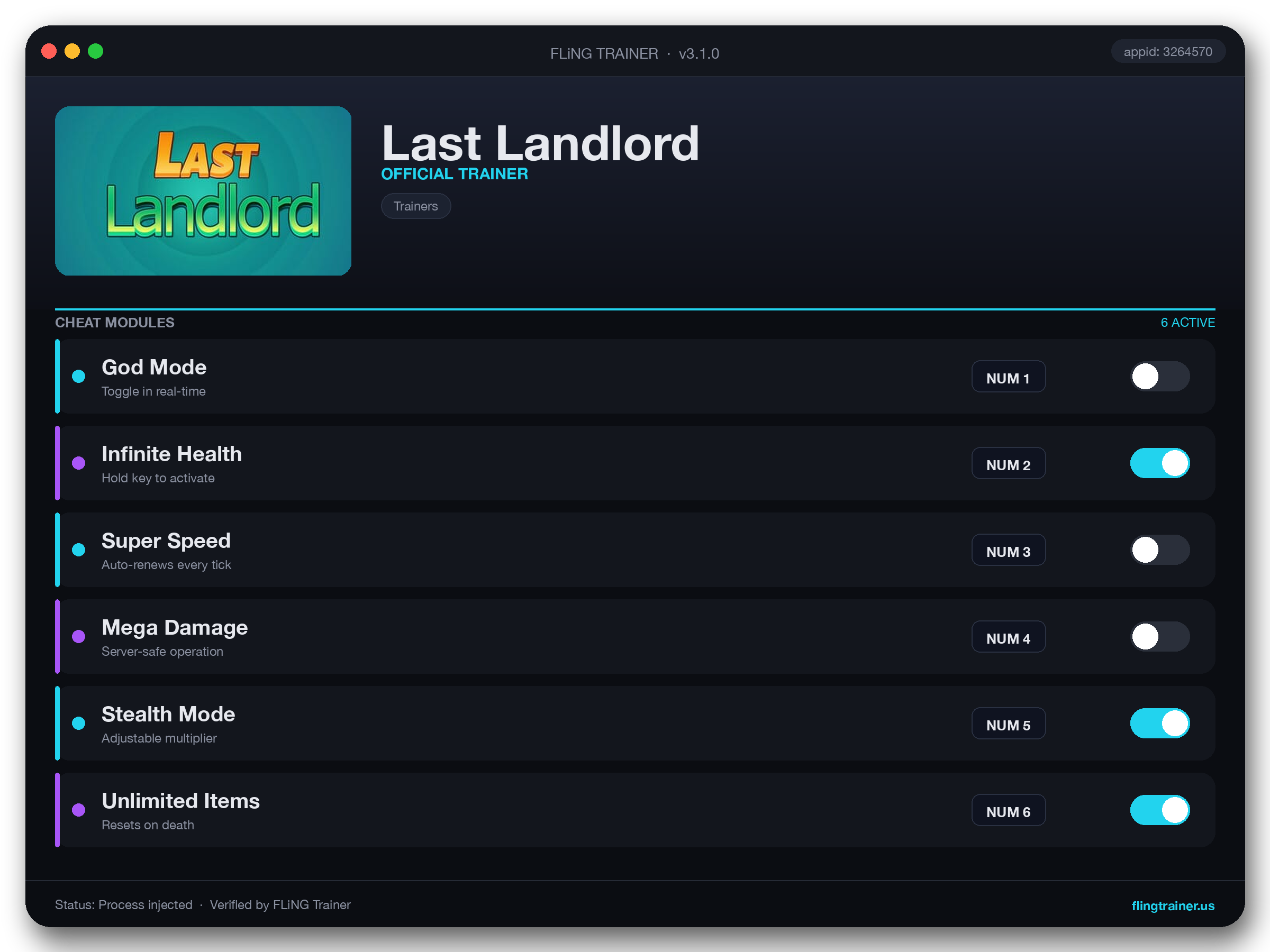 Last Landlord Trainer interface
