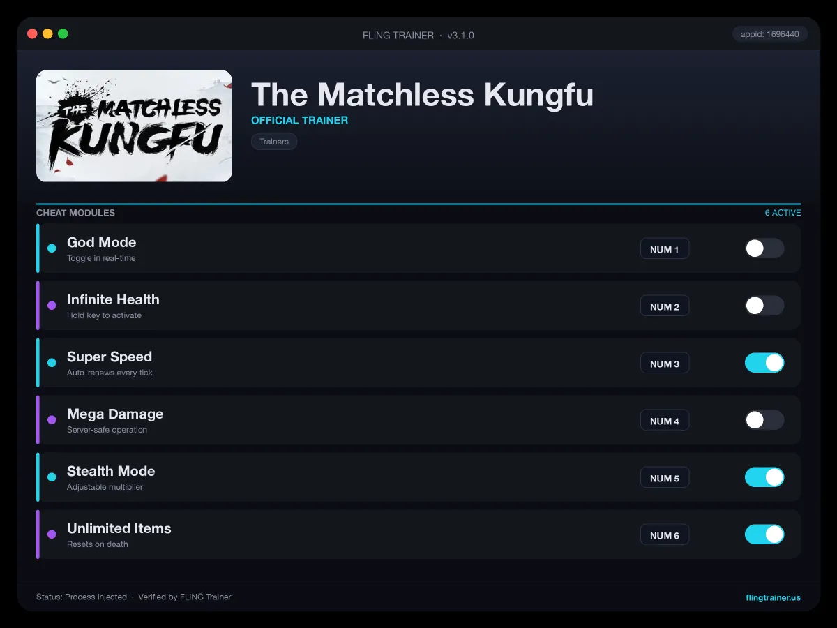 The Matchless Kungfu Trainer interface
