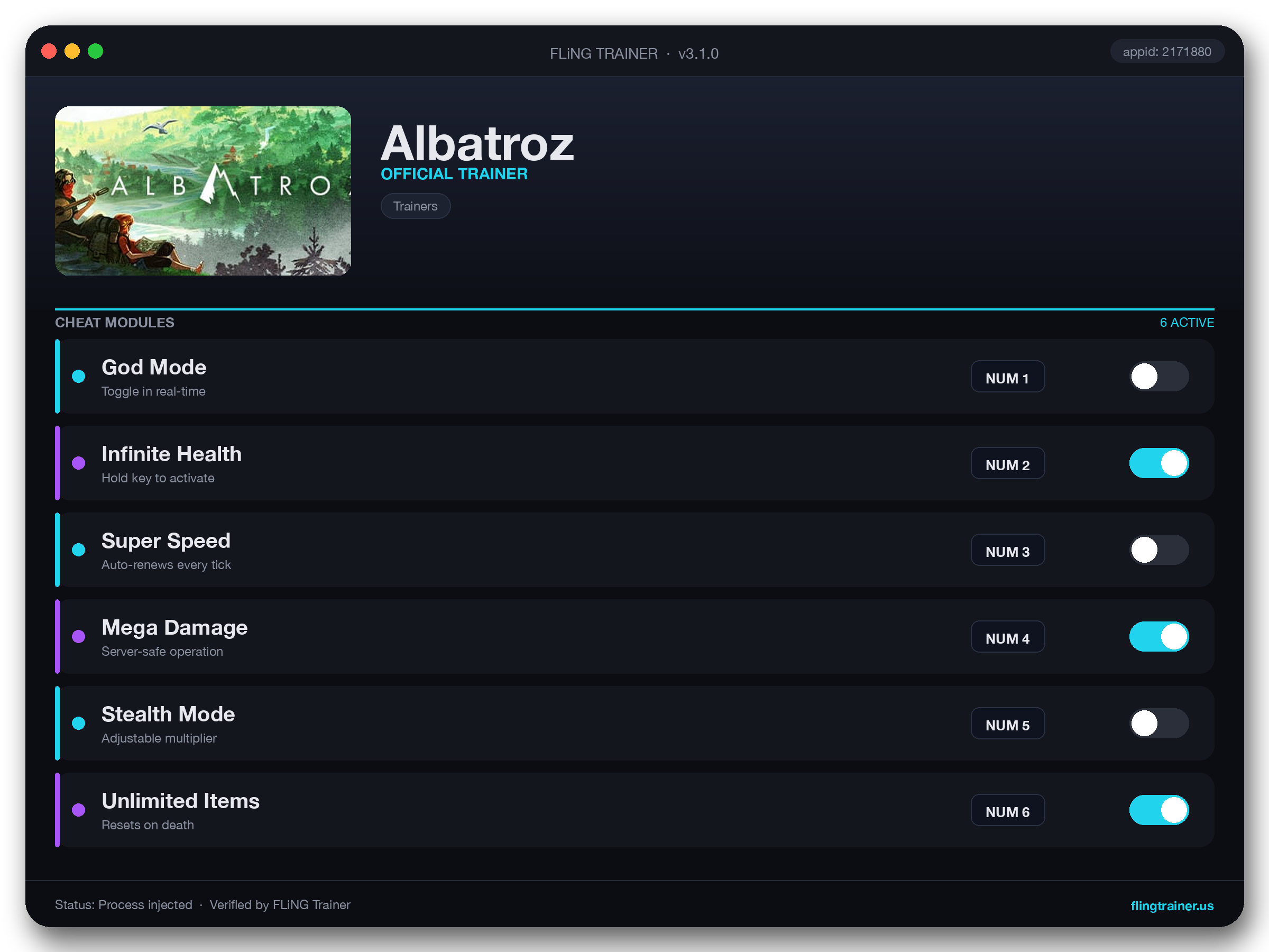 Albatroz Trainer interface