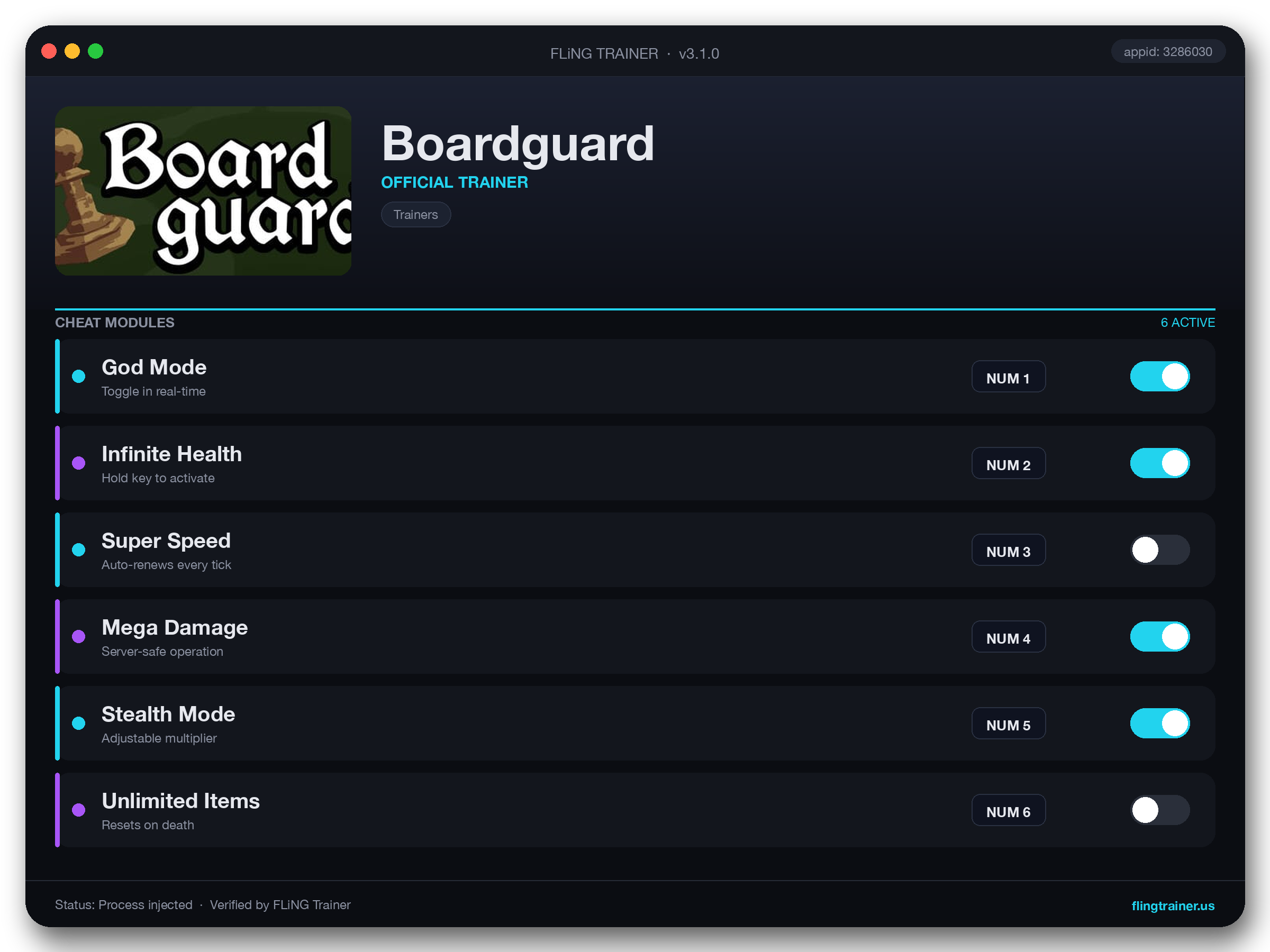 Boardguard Trainer interface