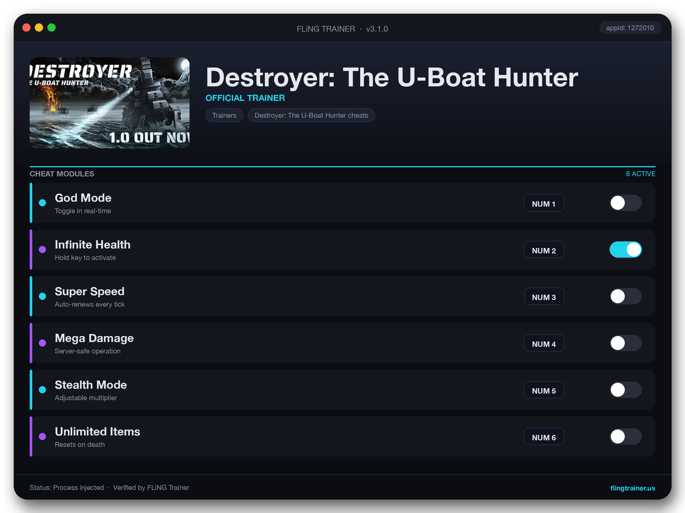 Destroyer: The U-Boat Hunter Trainer interface