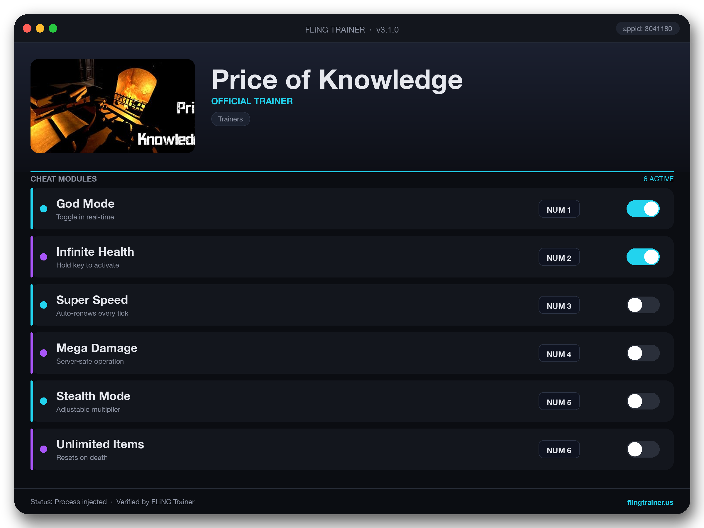 Price of Knowledge Trainer interface