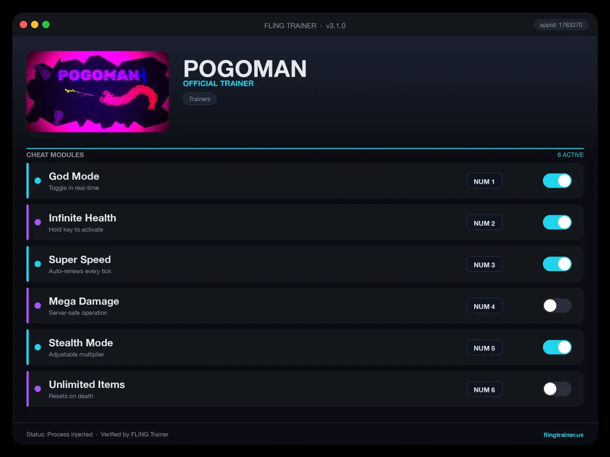 POGOMAN Trainer interface
