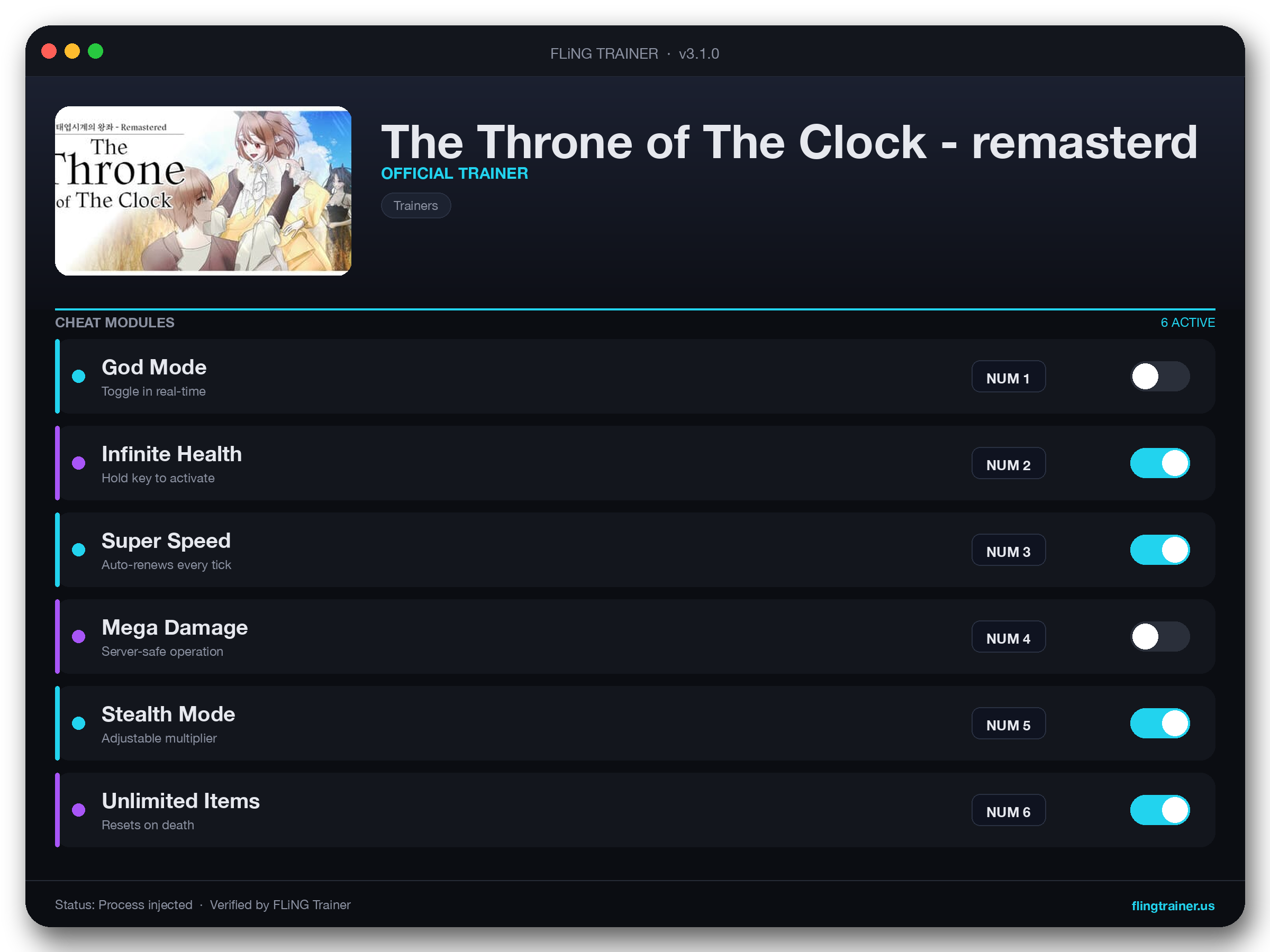 The Throne of The Clock - remasterd Trainer interface