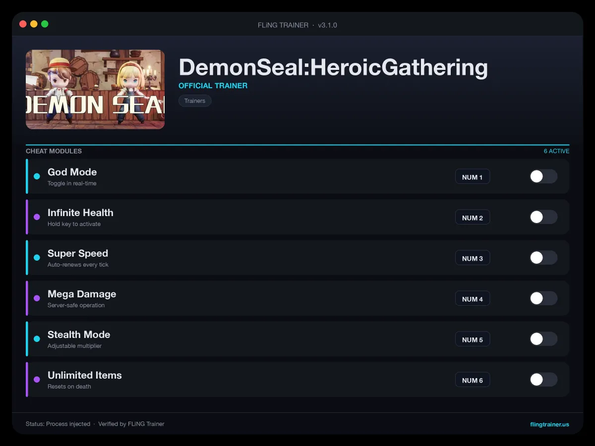 DemonSeal:HeroicGathering Trainer interface