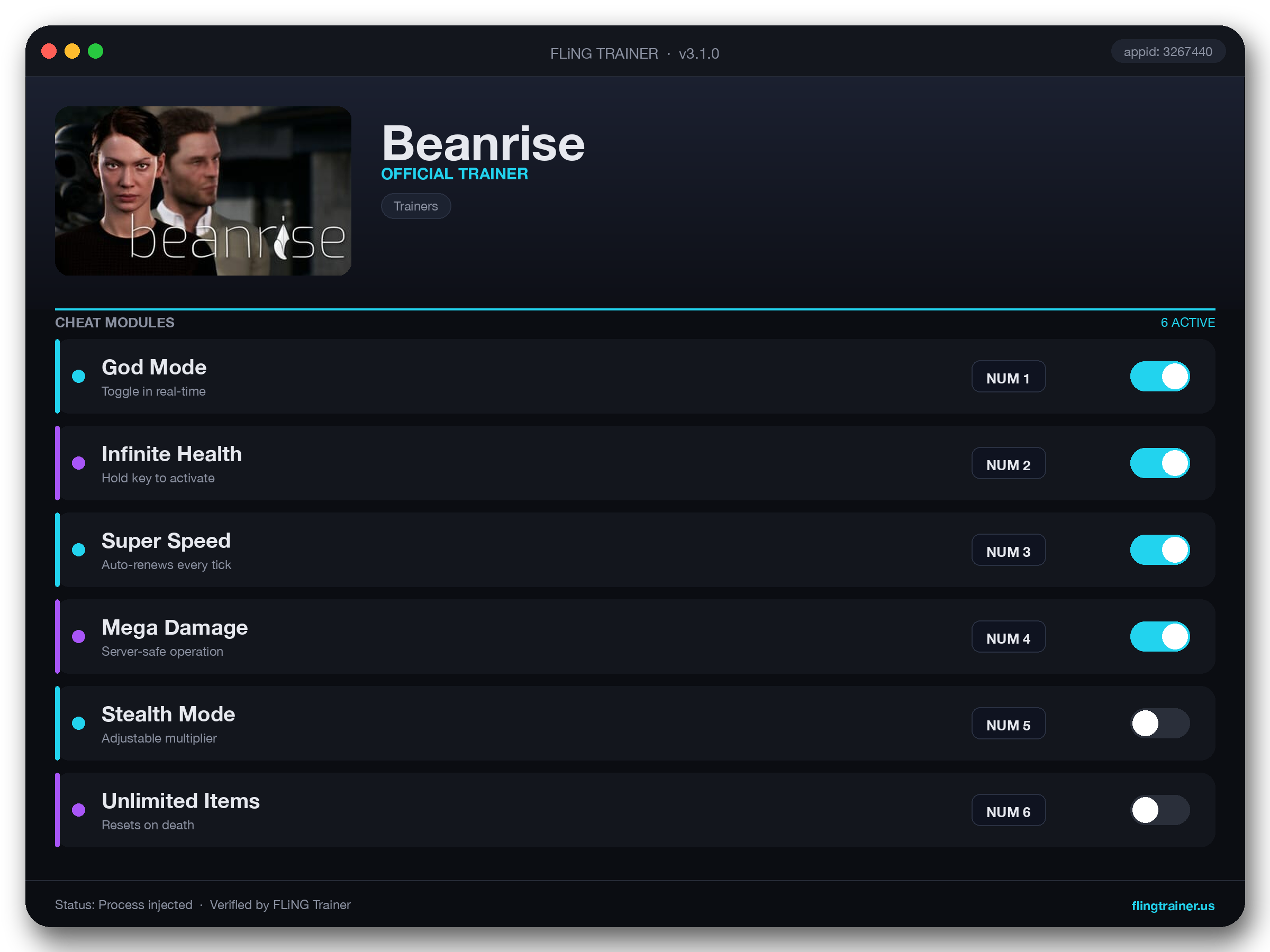 Beanrise Trainer interface