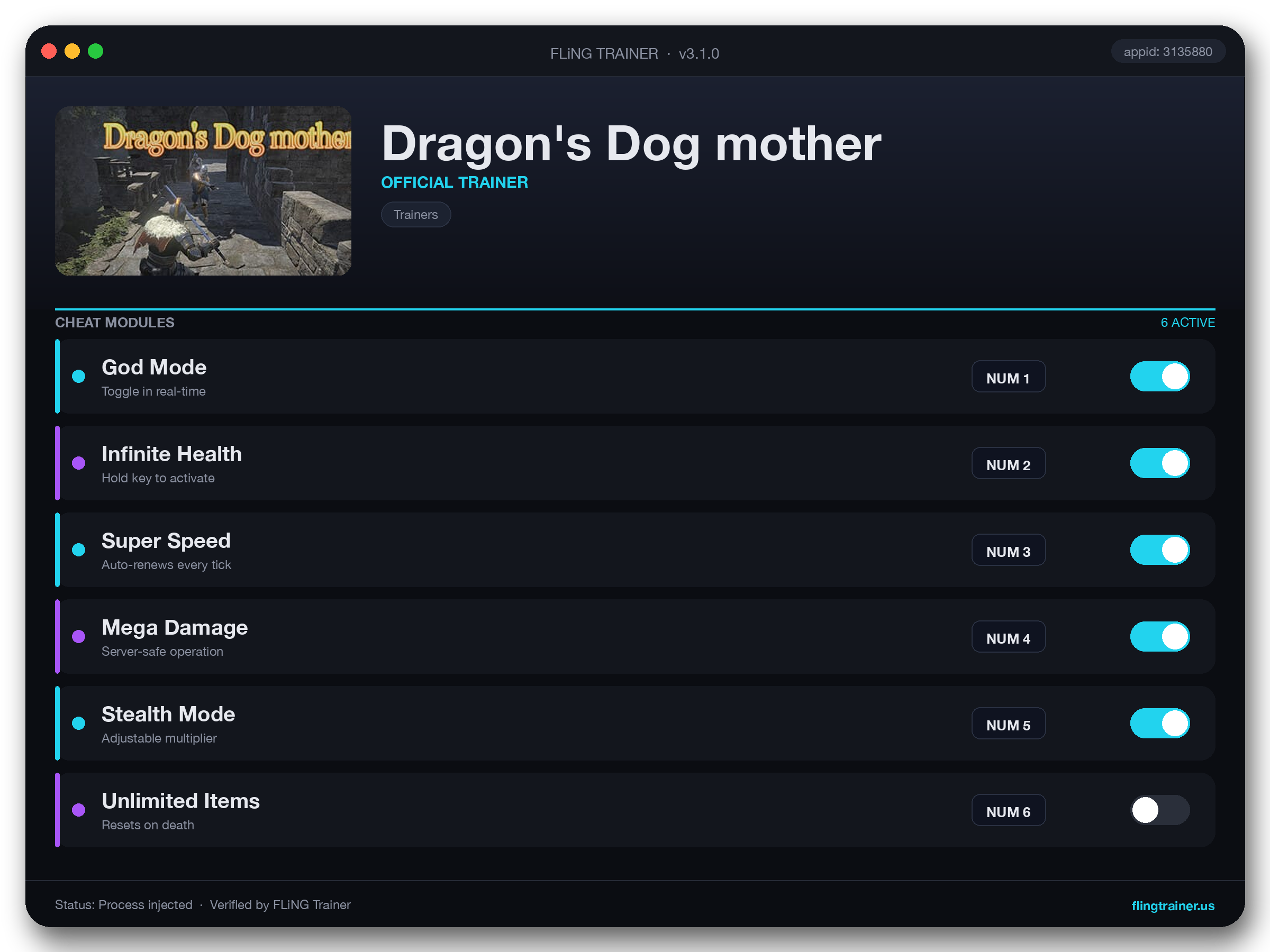 Dragon's Dog mother Trainer interface