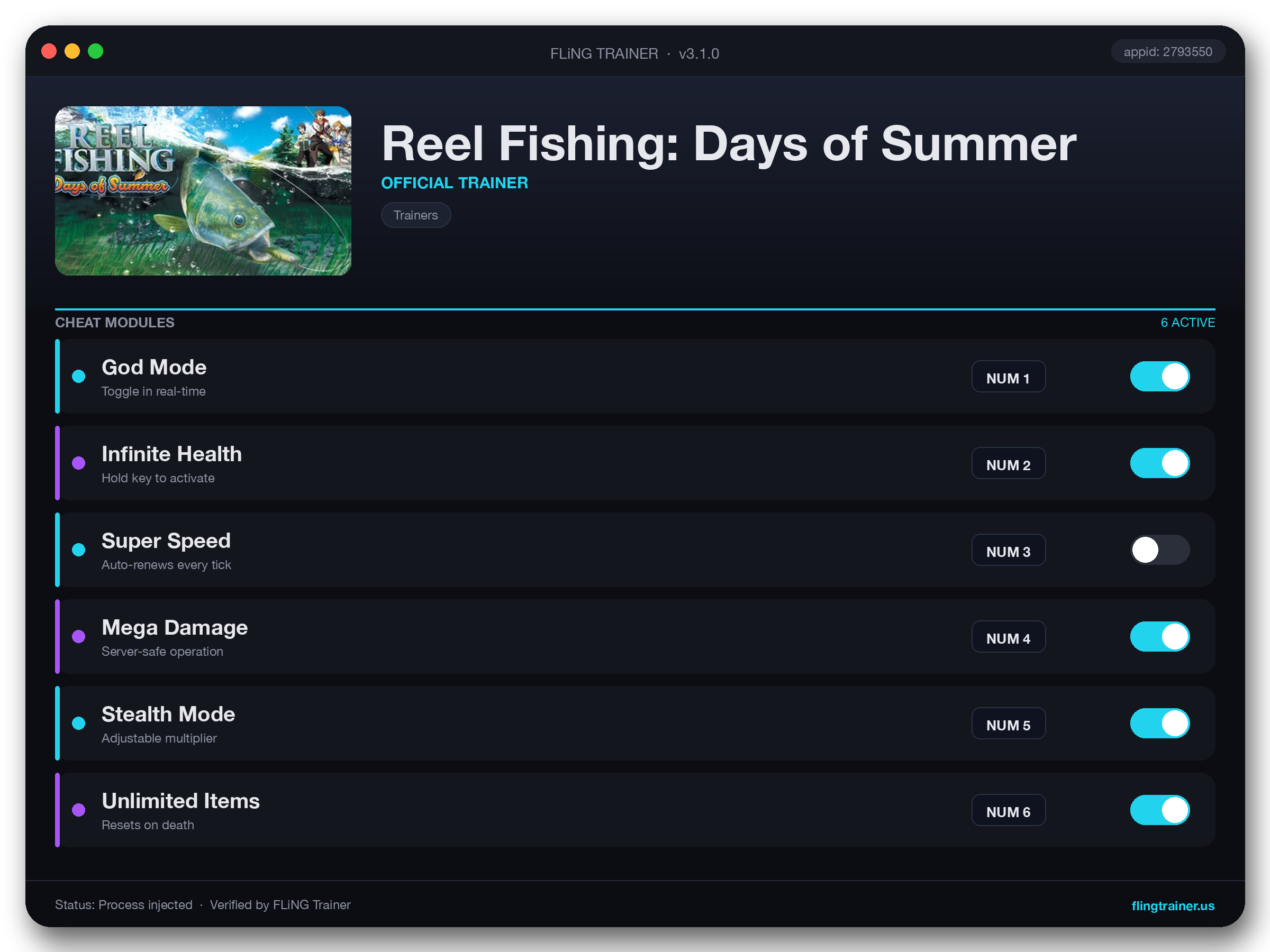 Reel Fishing: Days of Summer Trainer interface