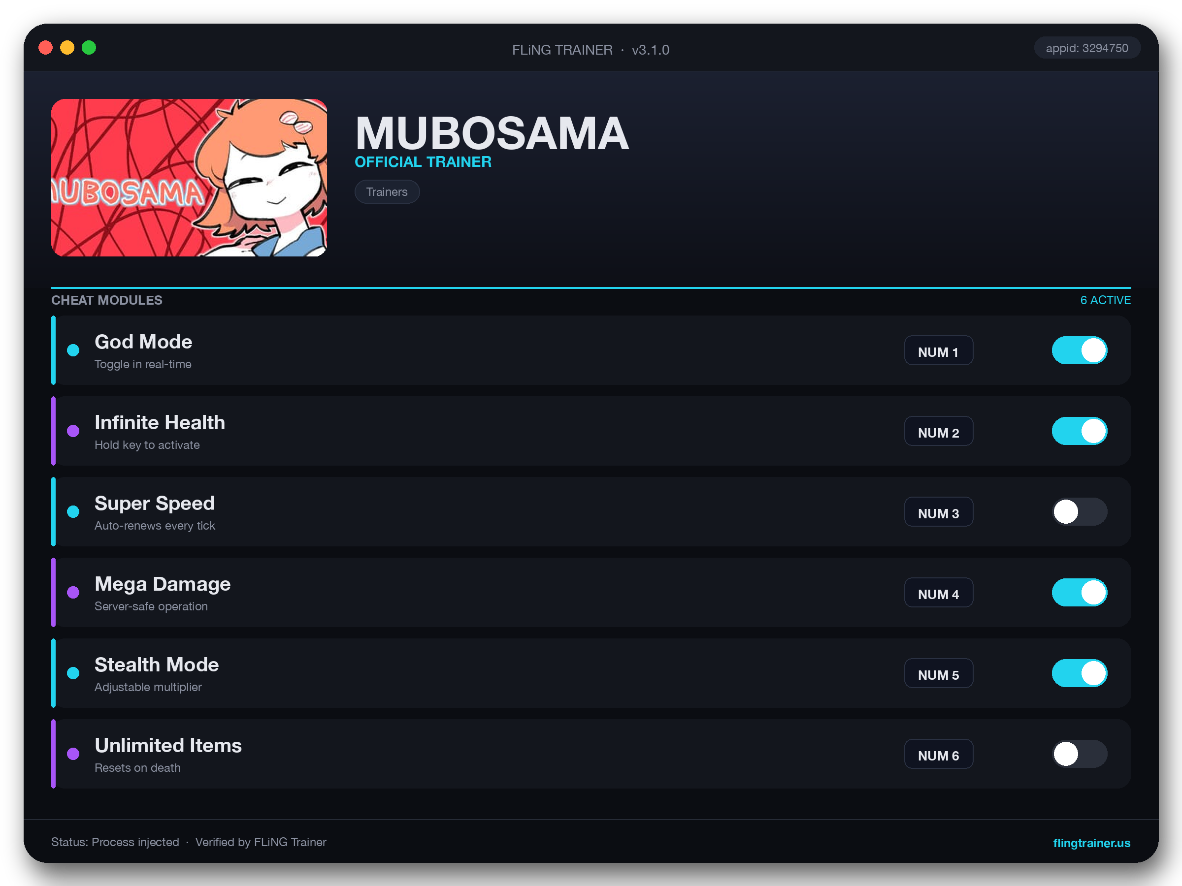 MUBOSAMA Trainer interface