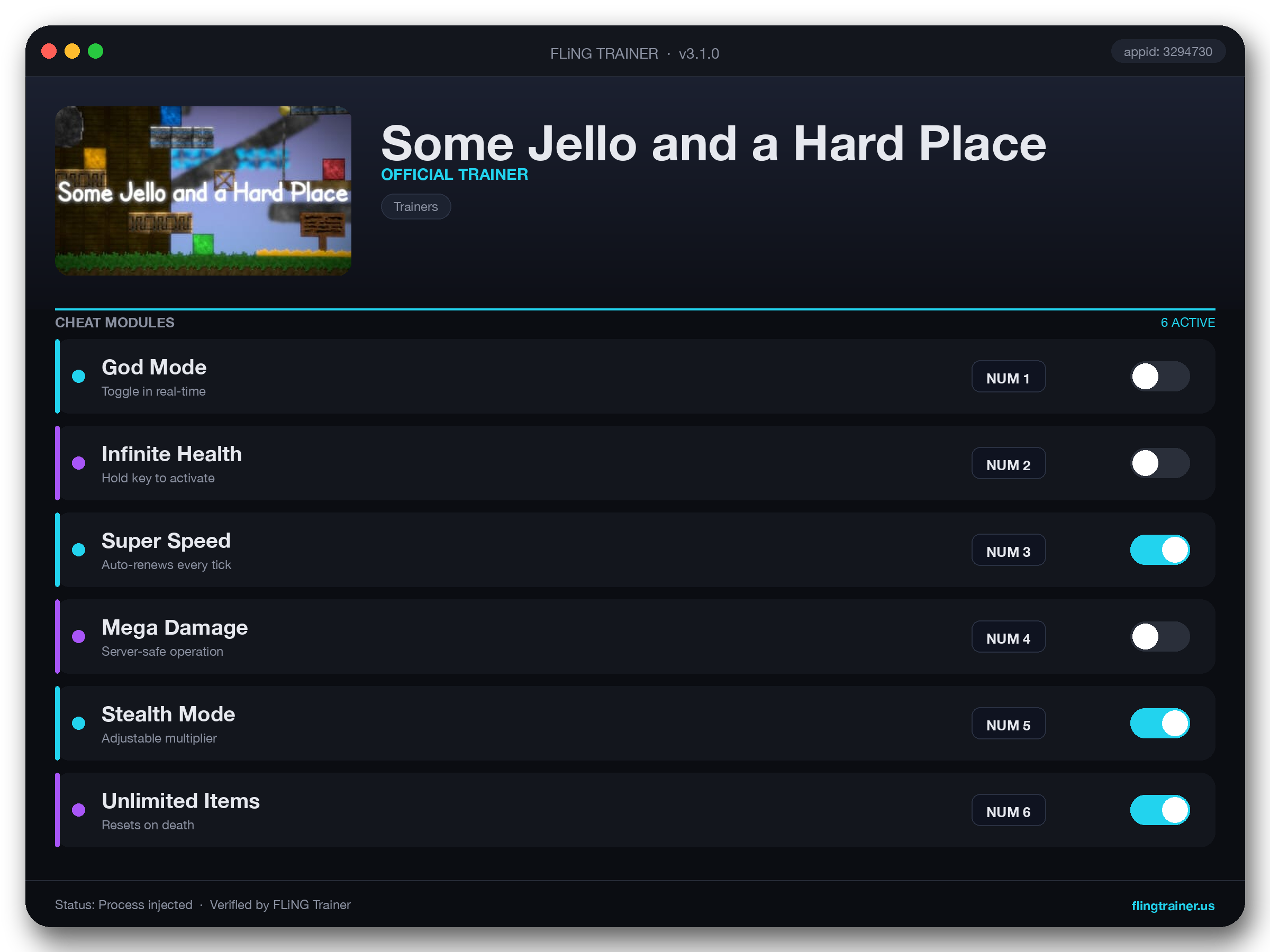Some Jello and a Hard Place Trainer interface