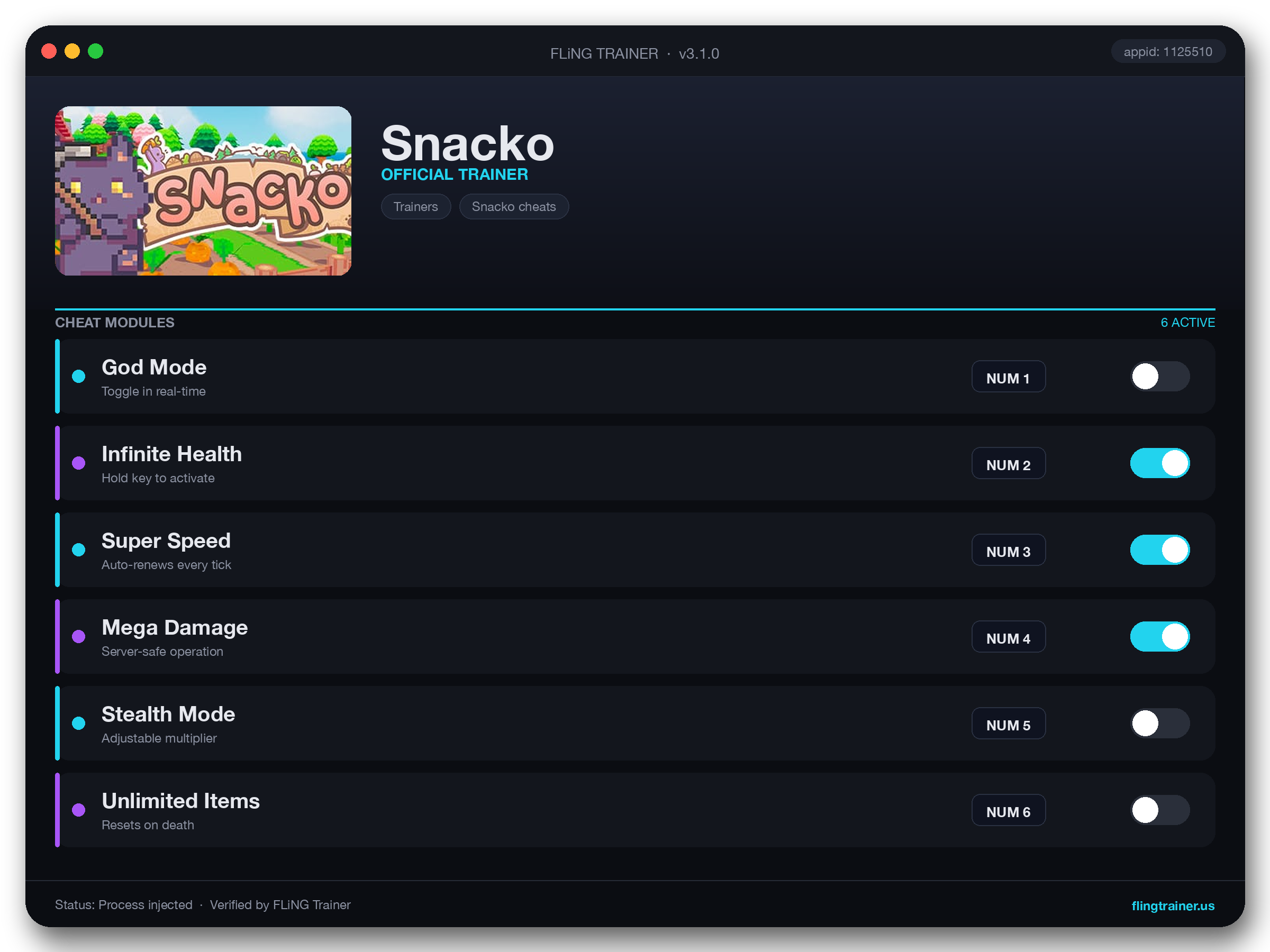 Snacko Trainer interface