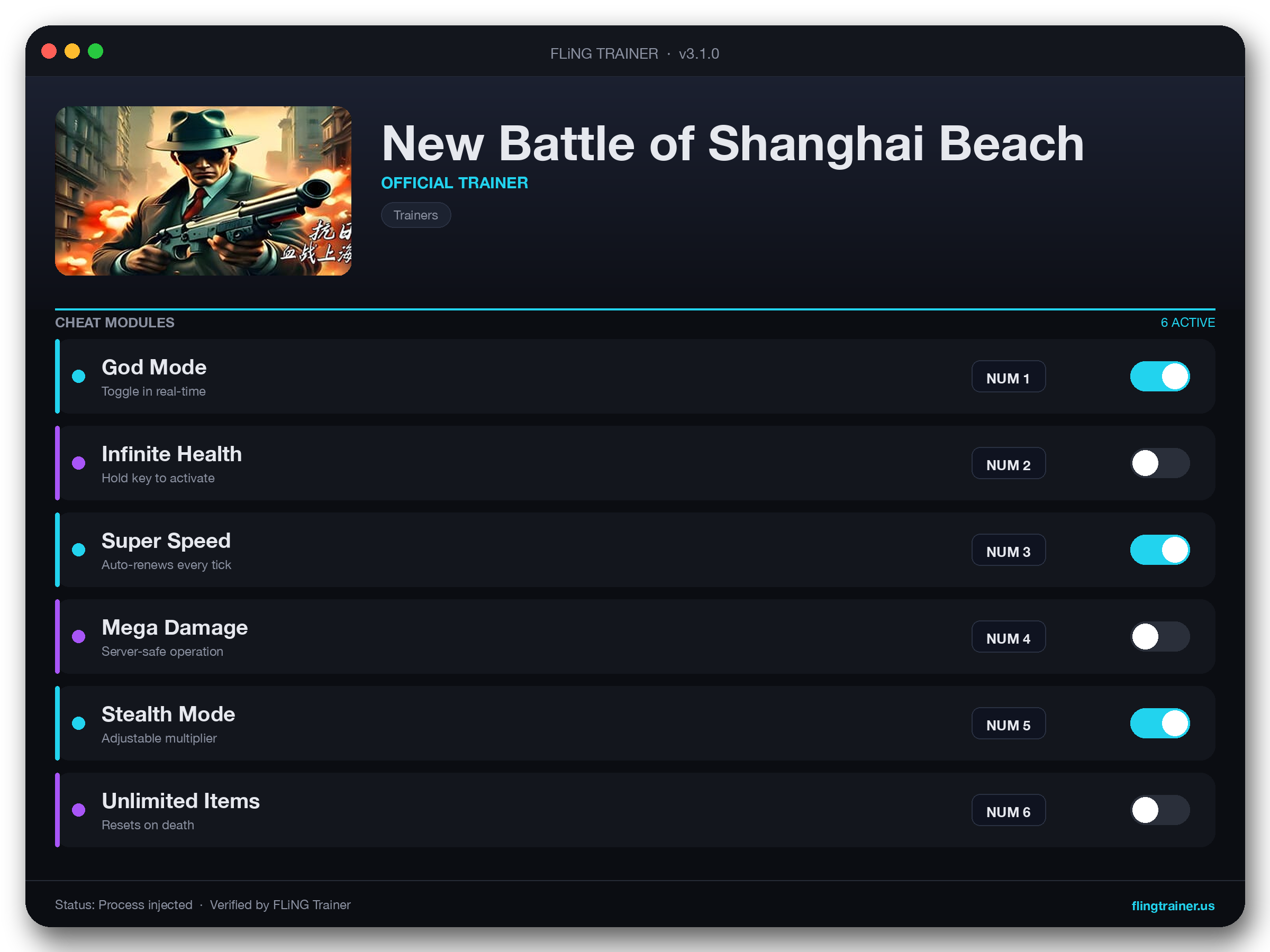 New Battle of Shanghai Beach Trainer interface