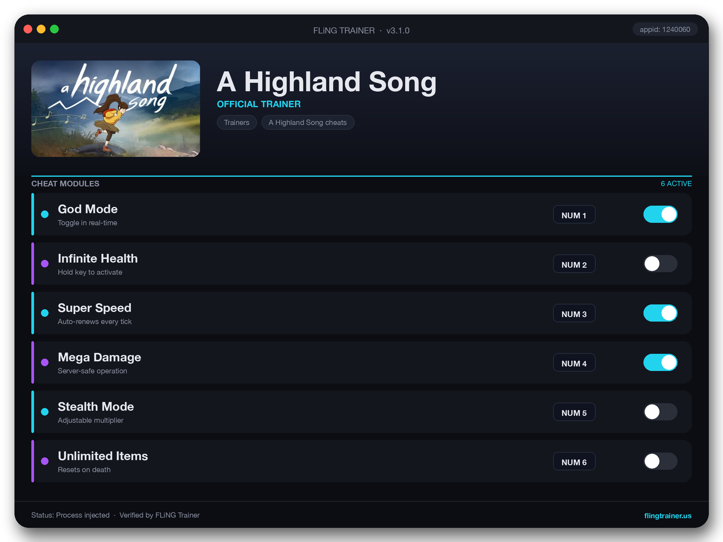A Highland Song Trainer interface