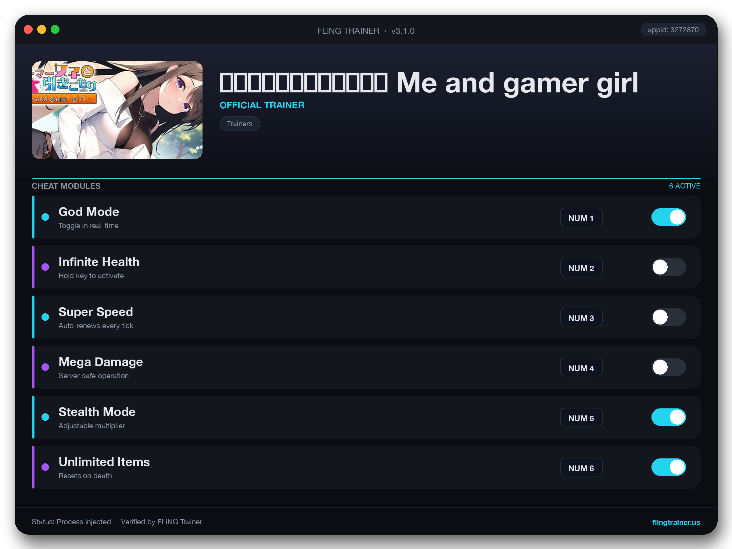 ゲーマー女子と引きこもり Me and gamer girl Trainer interface