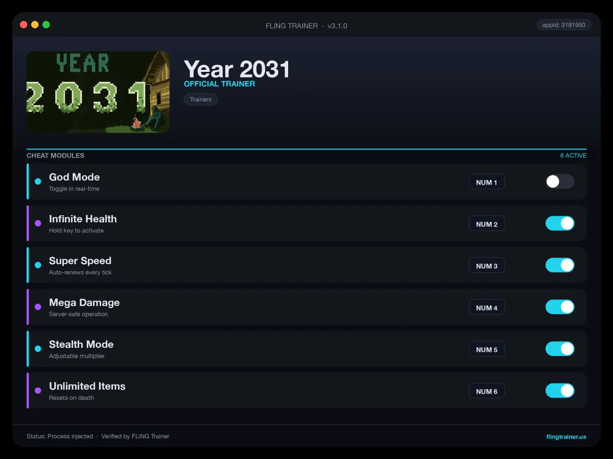 Year 2031 Trainer interface