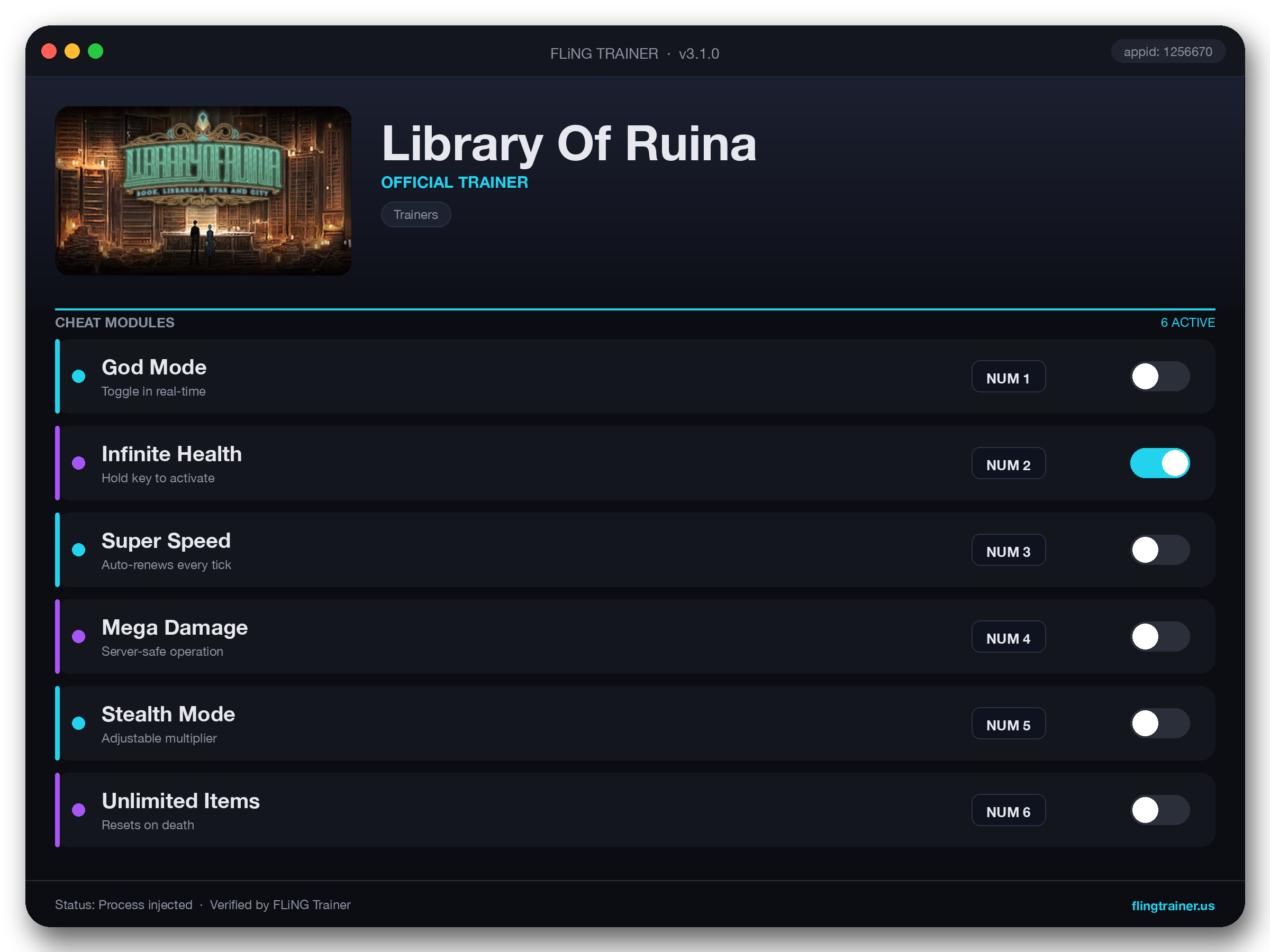 Library Of Ruina Trainer interface