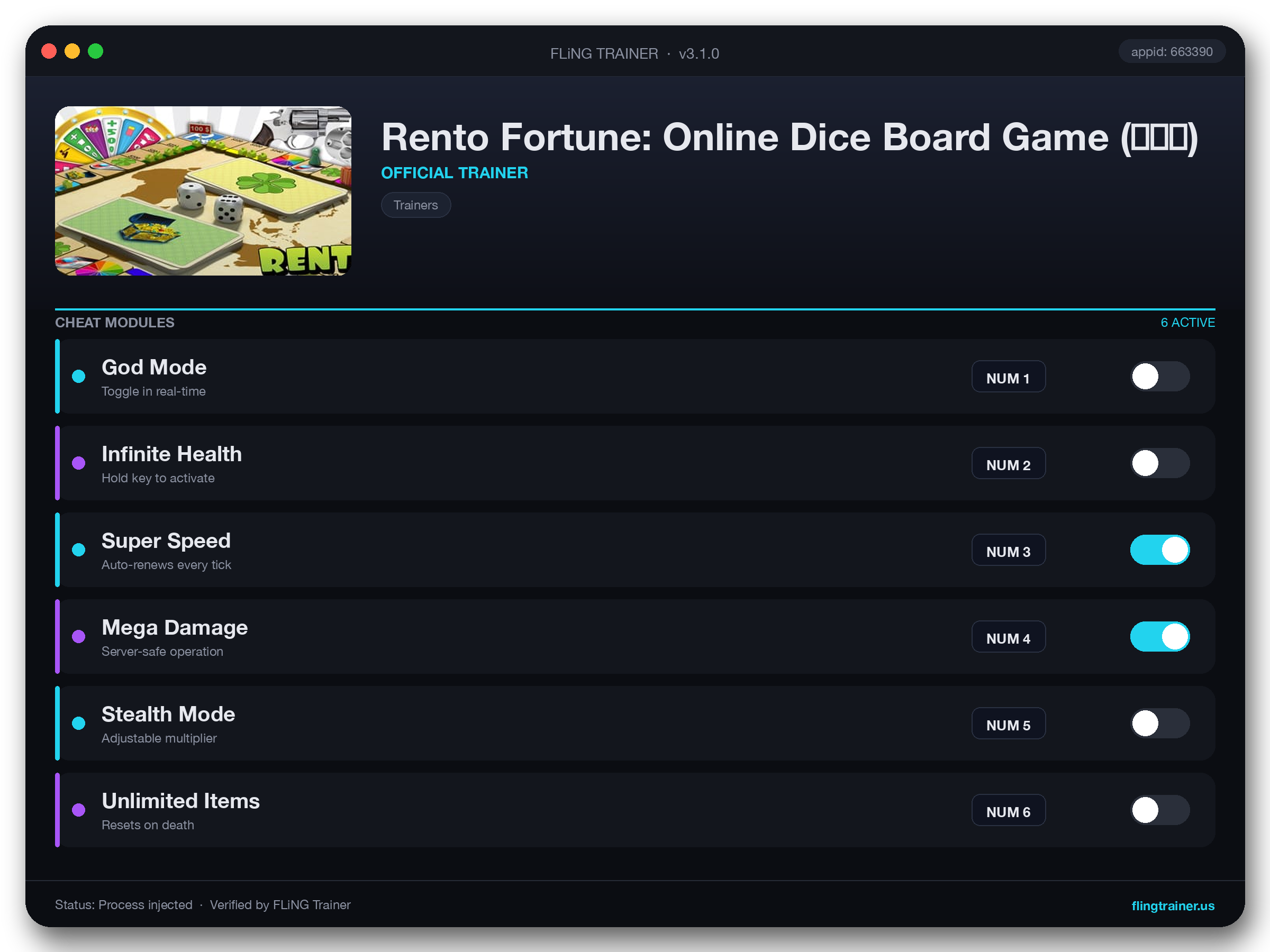 Rento Fortune: Online Dice Board Game (大富翁) Trainer interface