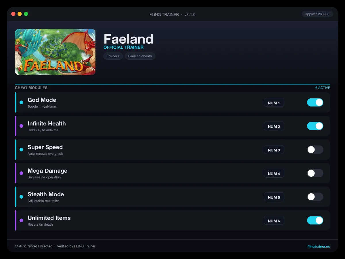 Faeland Trainer interface