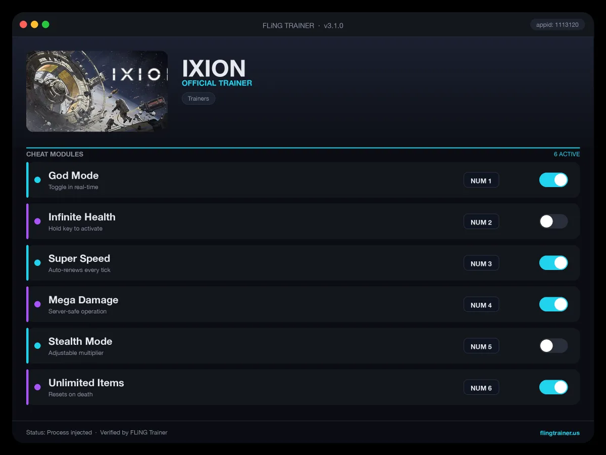 IXION Trainer interface
