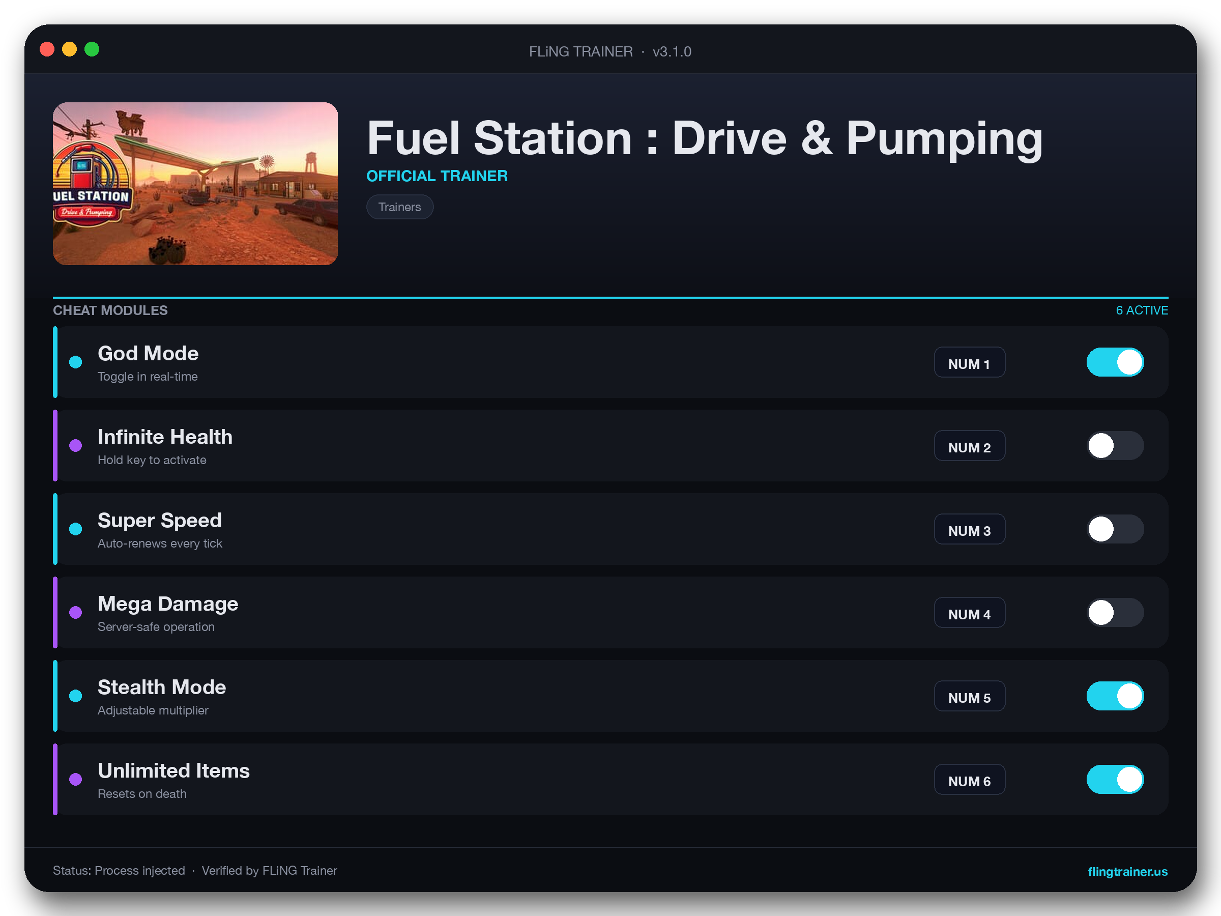 Fuel Station : Drive & Pumping Trainer interface