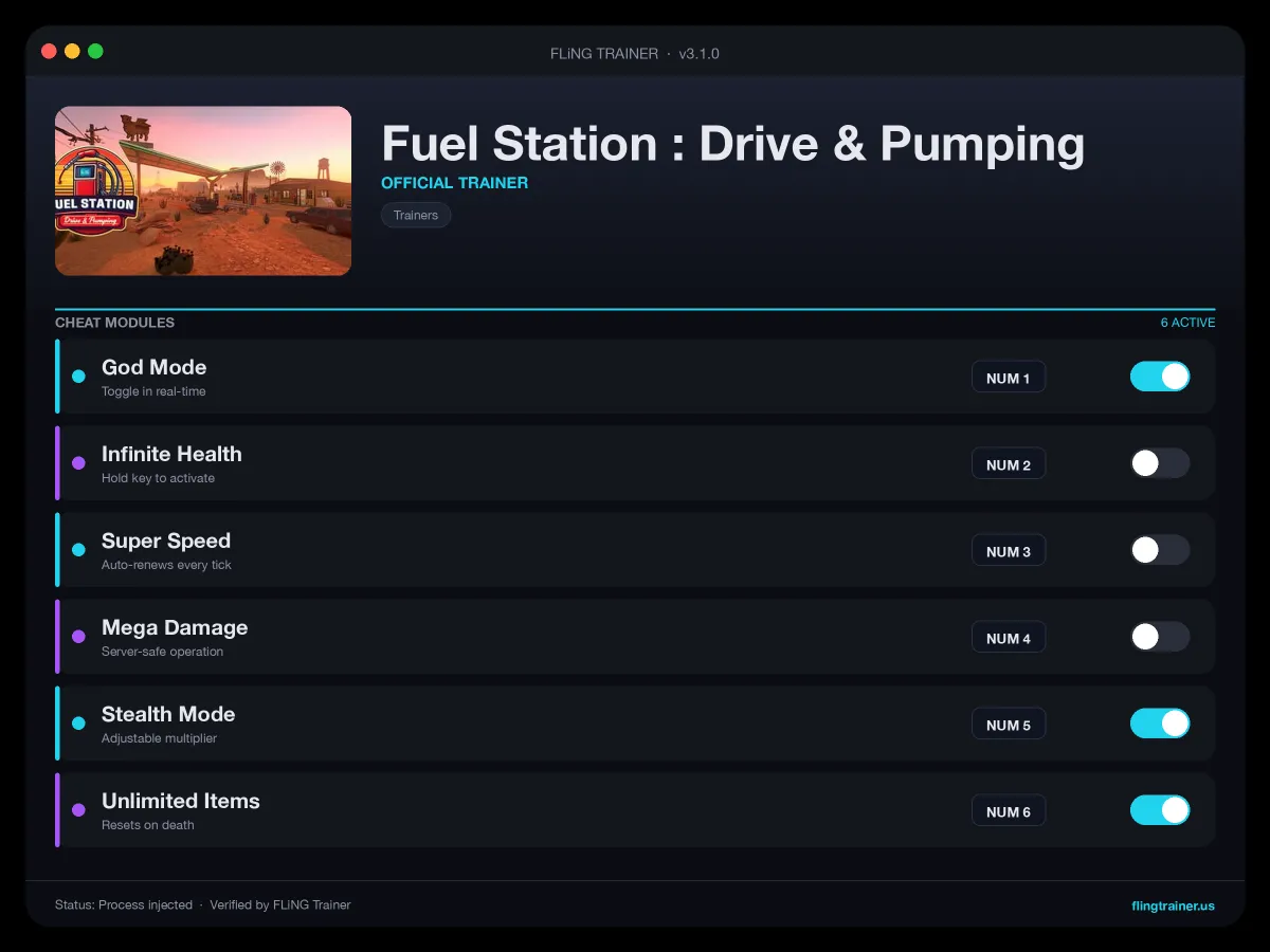 Fuel Station : Drive & Pumping Trainer interface