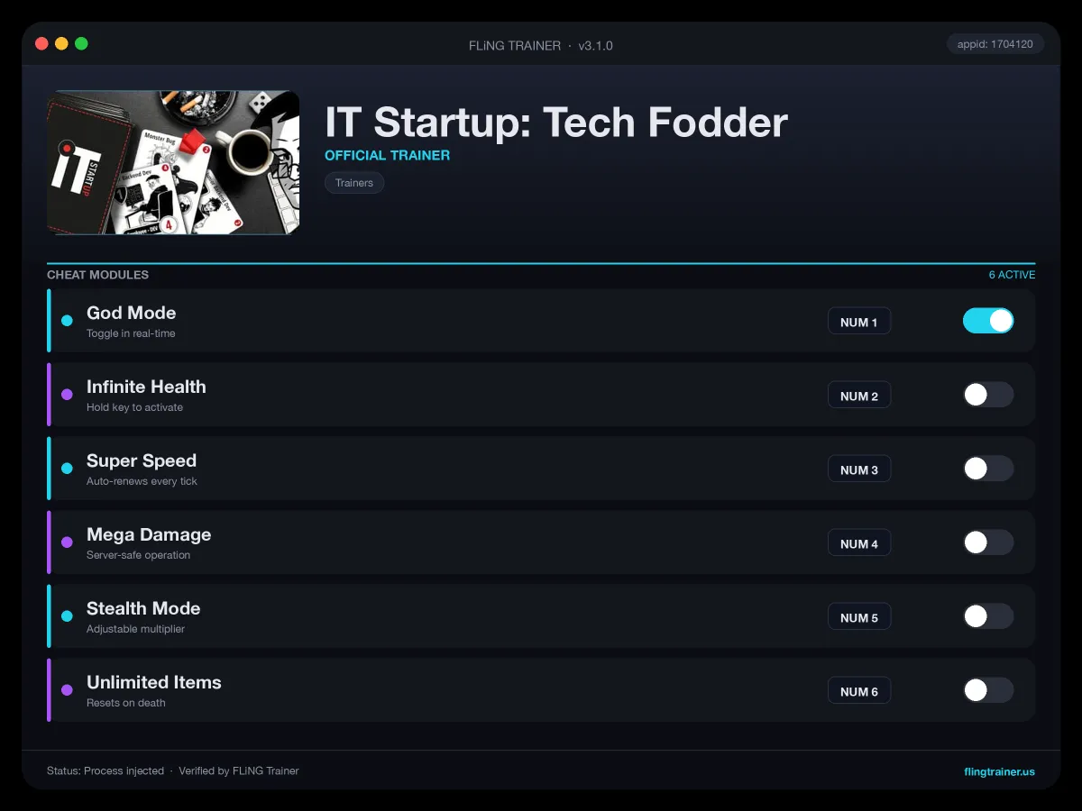 IT Startup: Tech Fodder Trainer interface