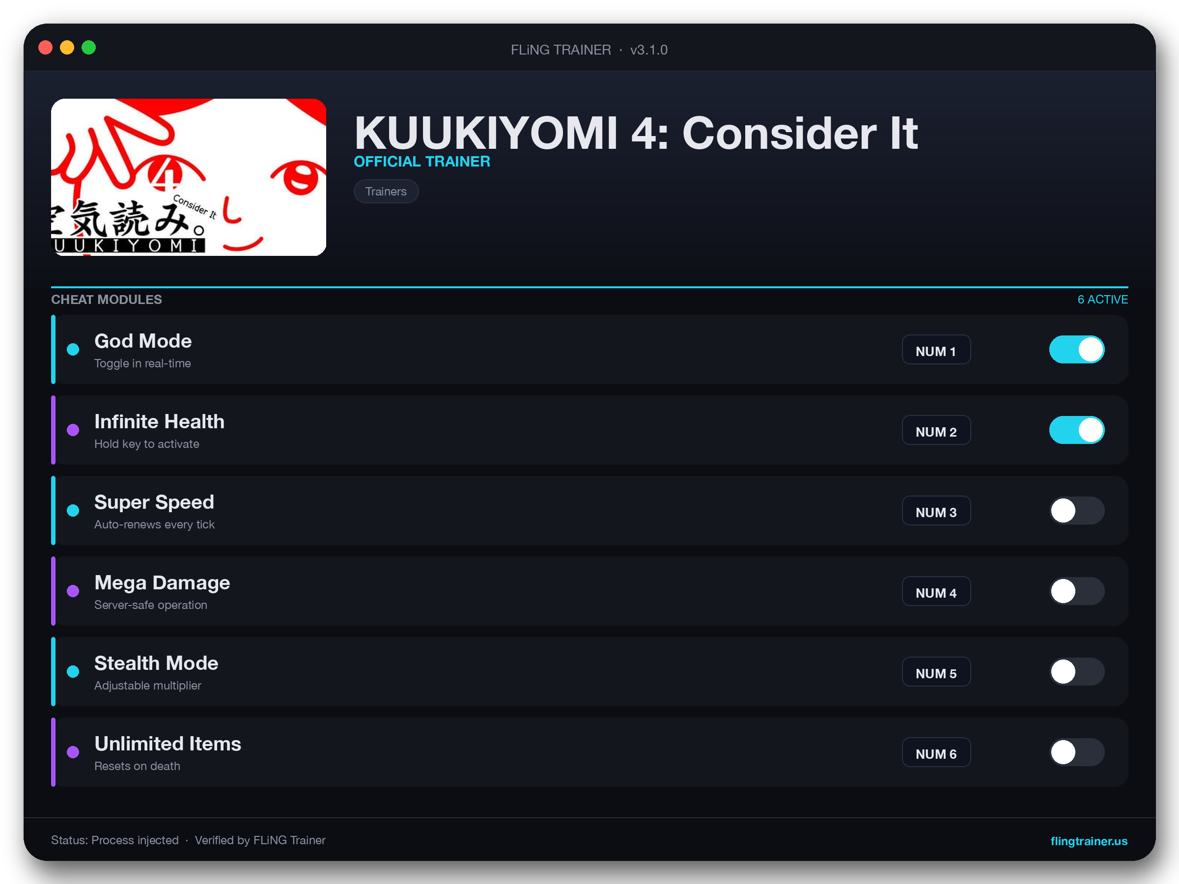KUUKIYOMI 4: Consider It Trainer interface