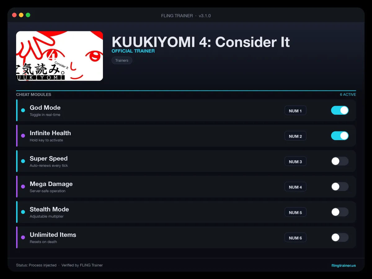 KUUKIYOMI 4: Consider It Trainer interface