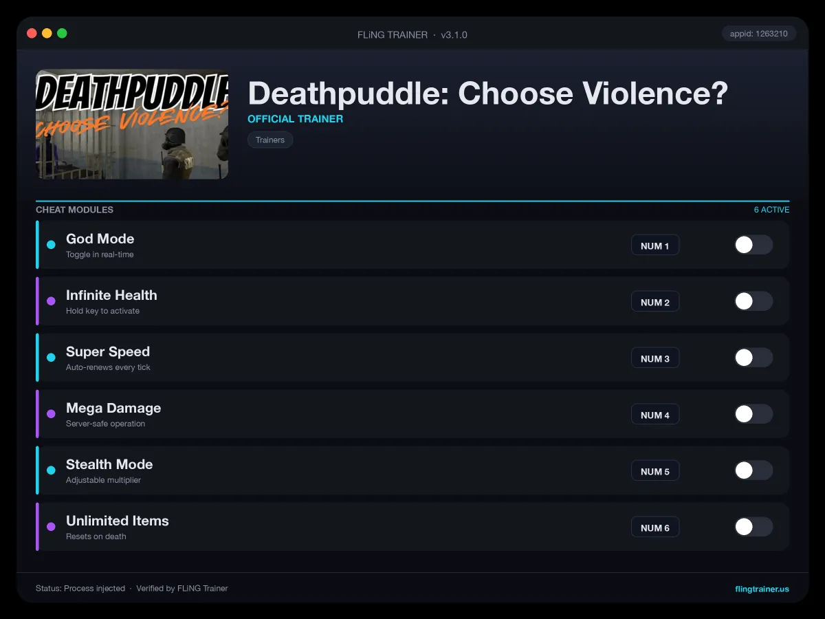 Deathpuddle: Choose Violence? Trainer interface