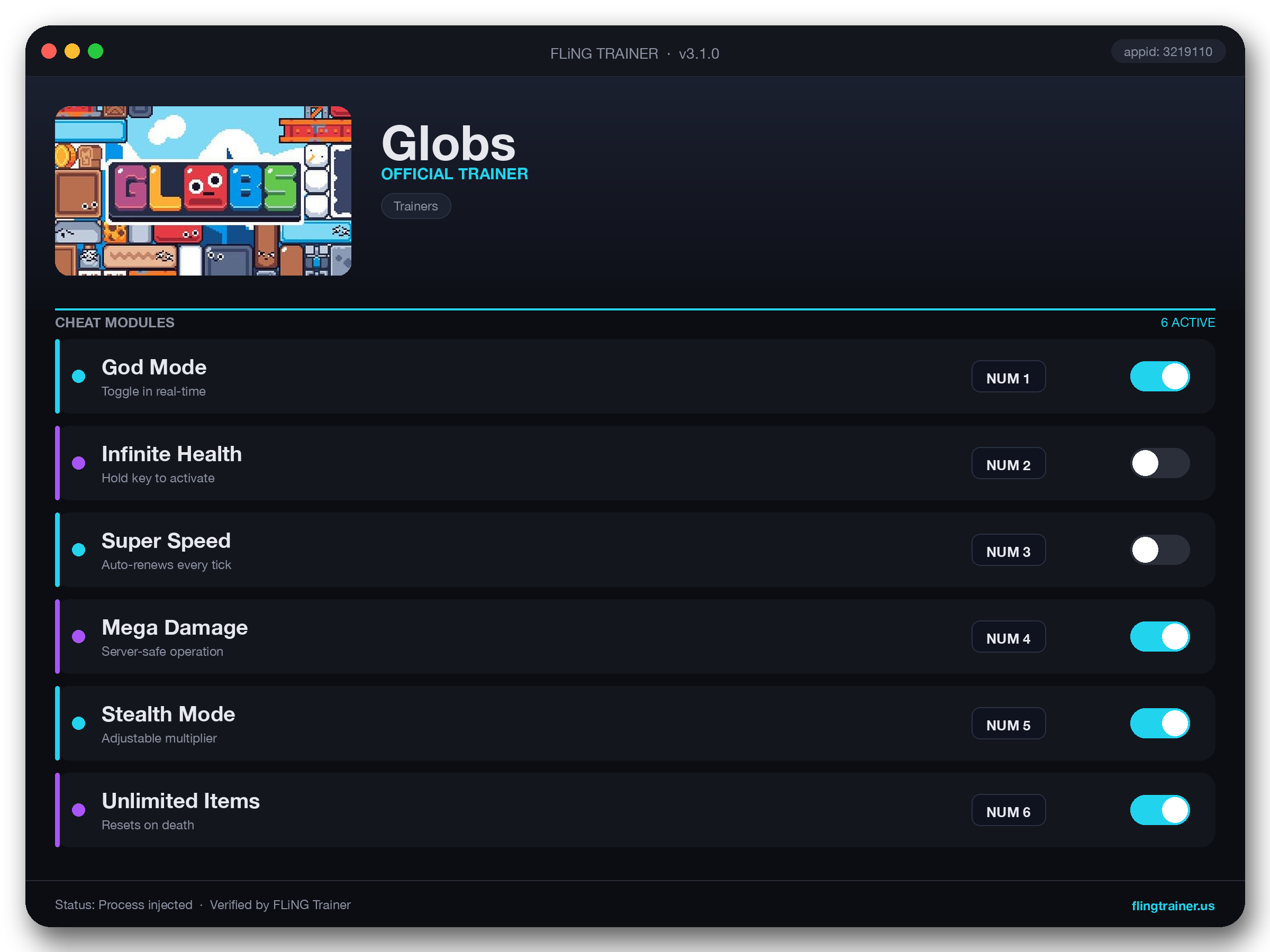 Globs Trainer interface