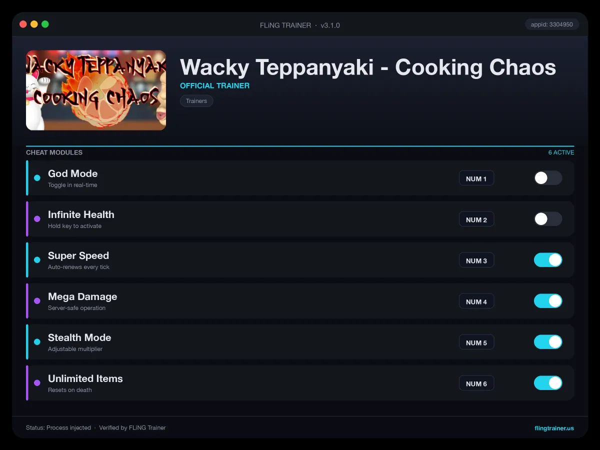 Wacky Teppanyaki - Cooking Chaos Trainer interface