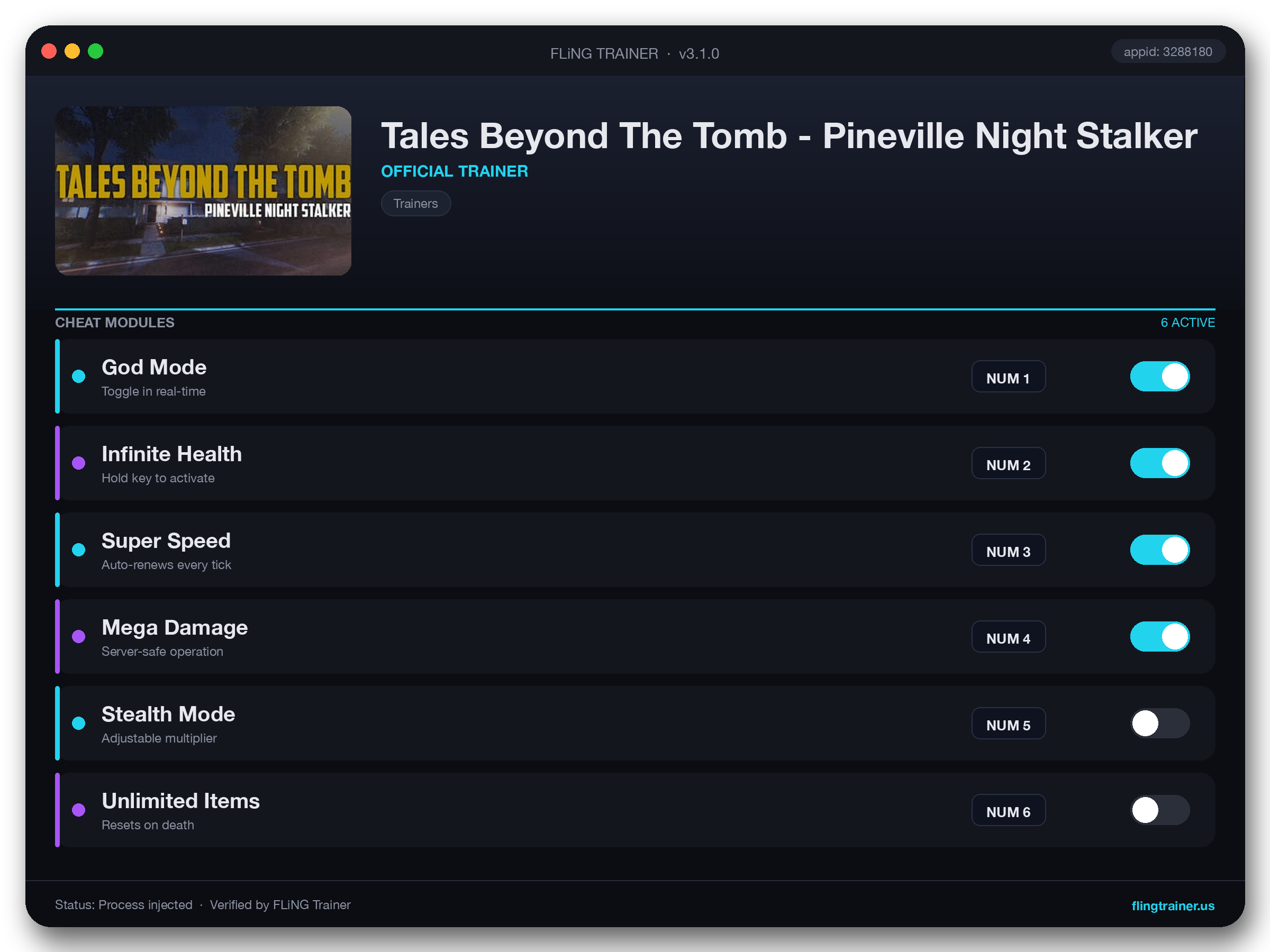 Tales Beyond The Tomb - Pineville Night Stalker Trainer interface