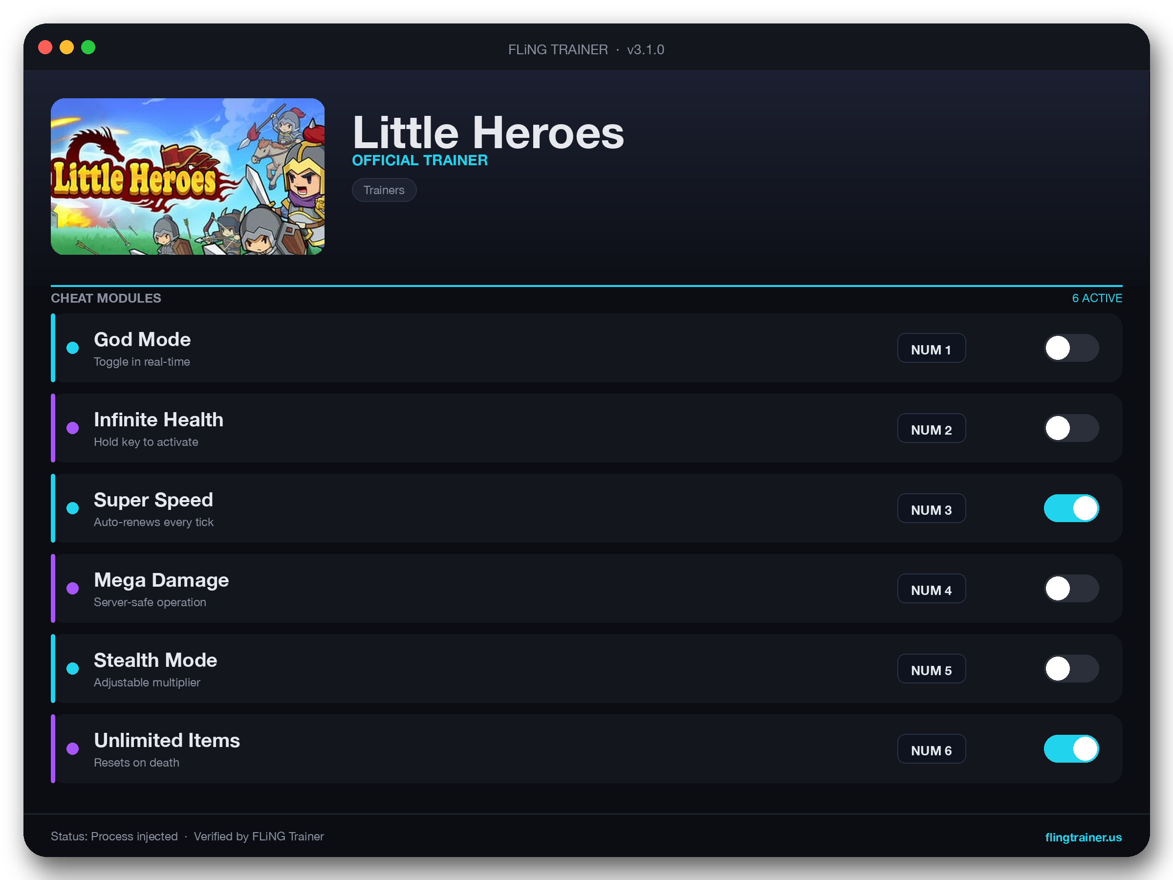 Little Heroes Trainer interface