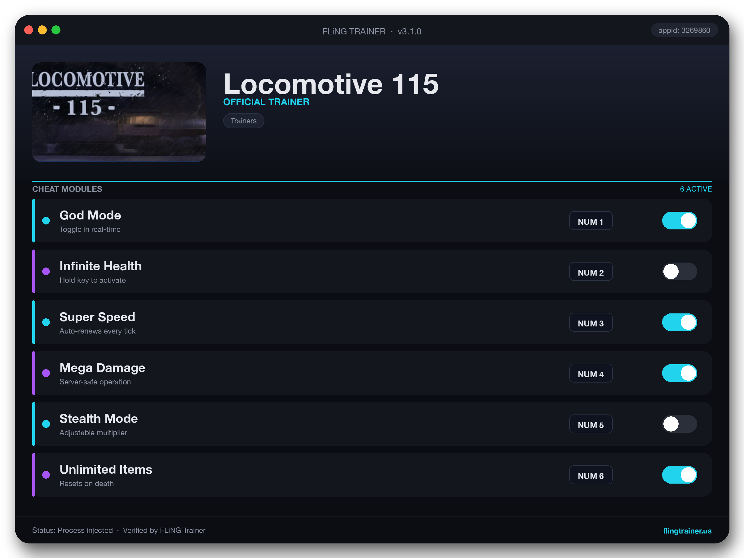 Locomotive 115 Trainer interface