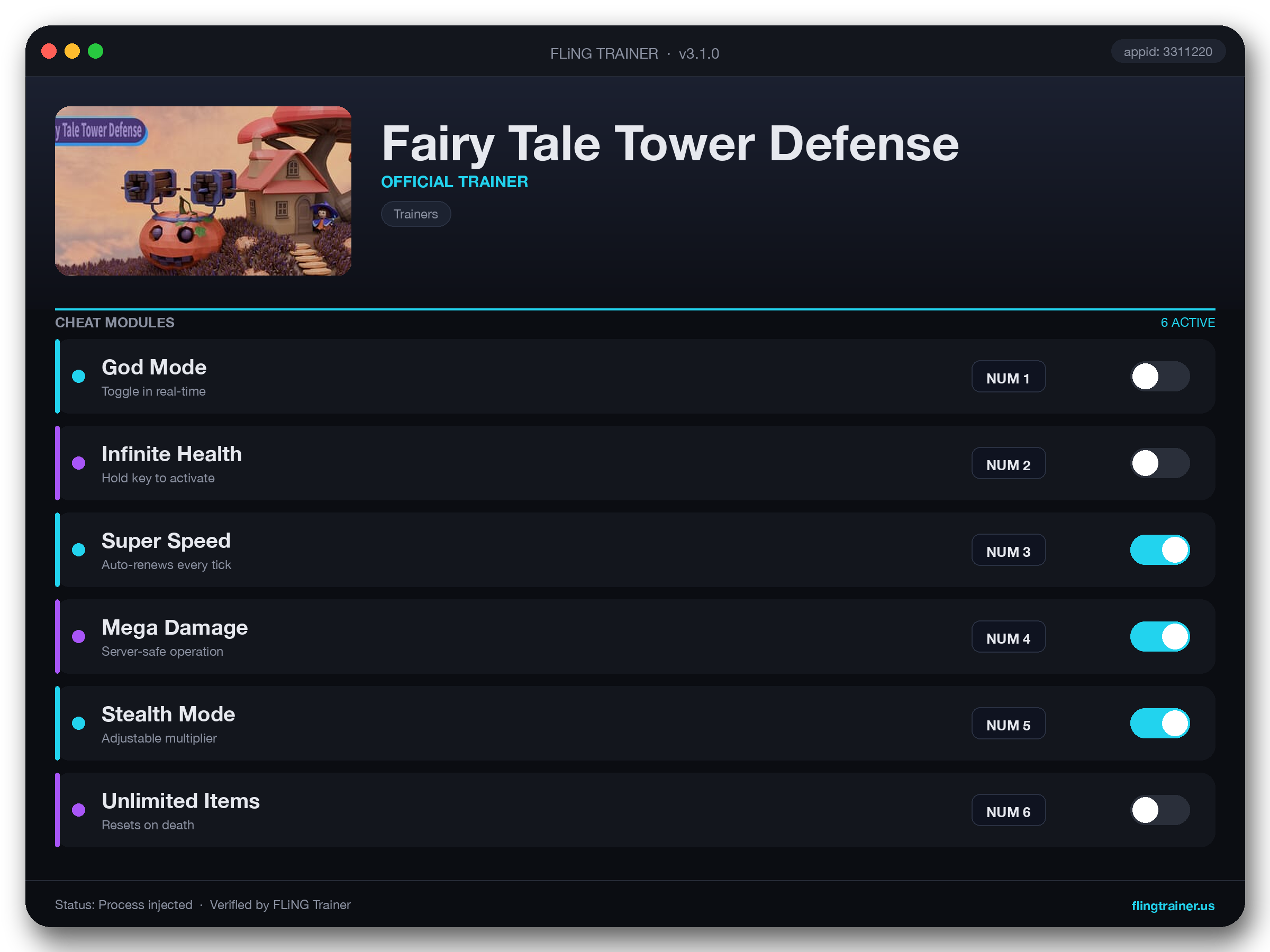 Fairy Tale Tower Defense Trainer interface