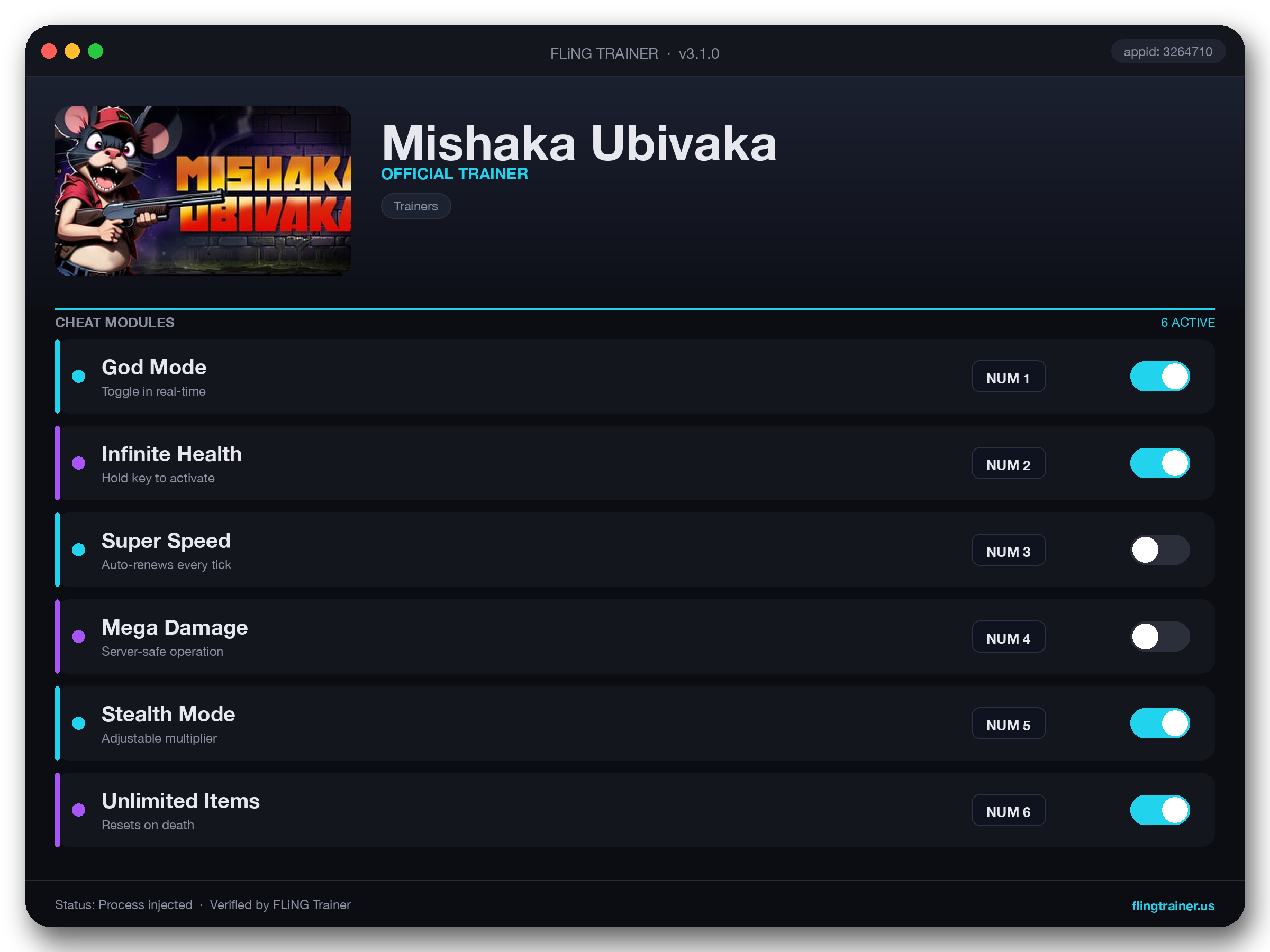 Mishaka Ubivaka Trainer interface