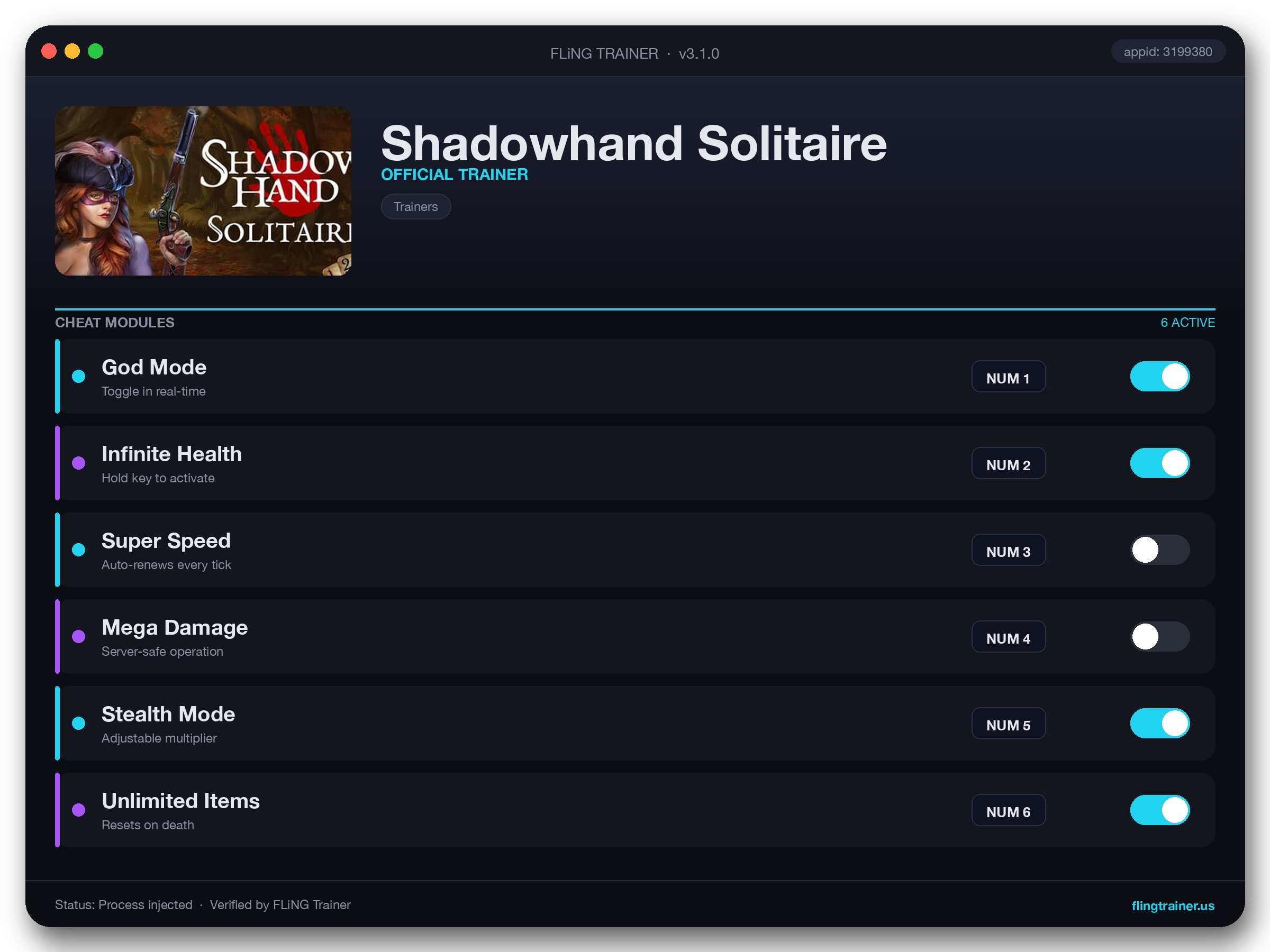 Shadowhand Solitaire Trainer interface