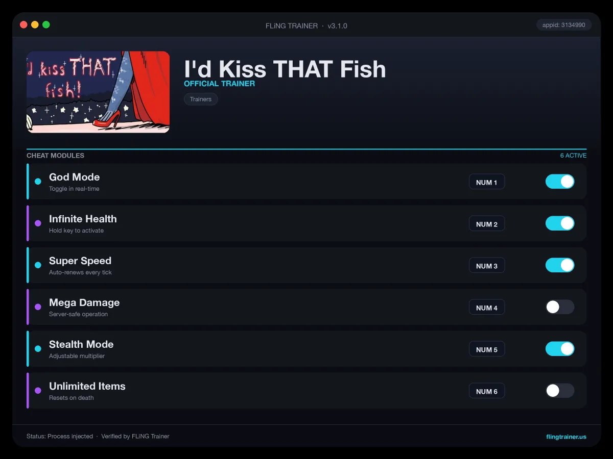 I'd Kiss THAT Fish Trainer interface
