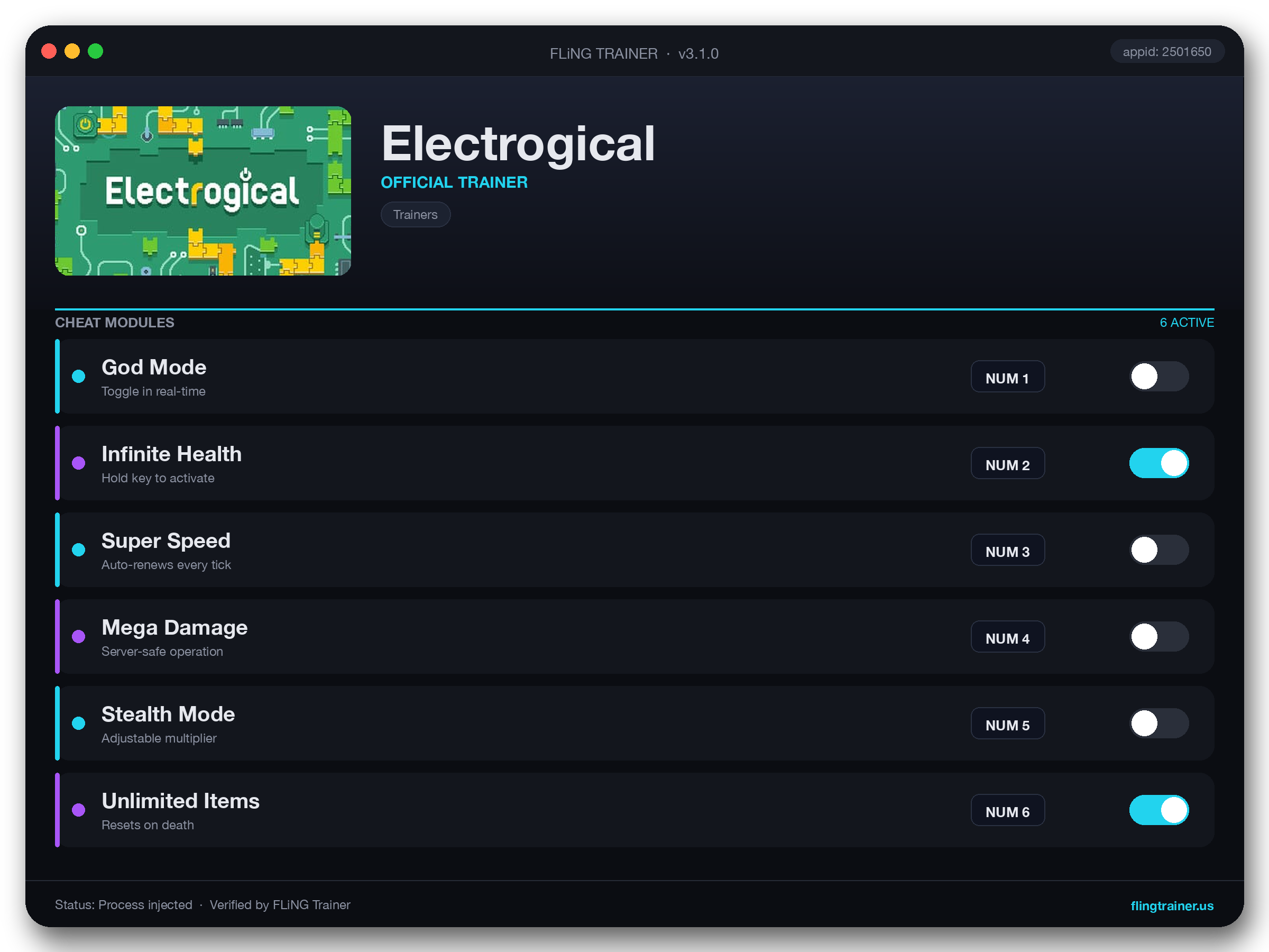 Electrogical Trainer interface