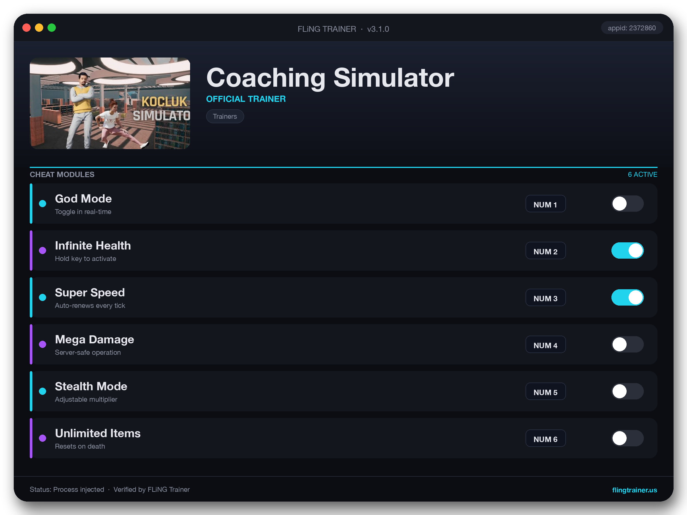 Coaching Simulator Trainer interface