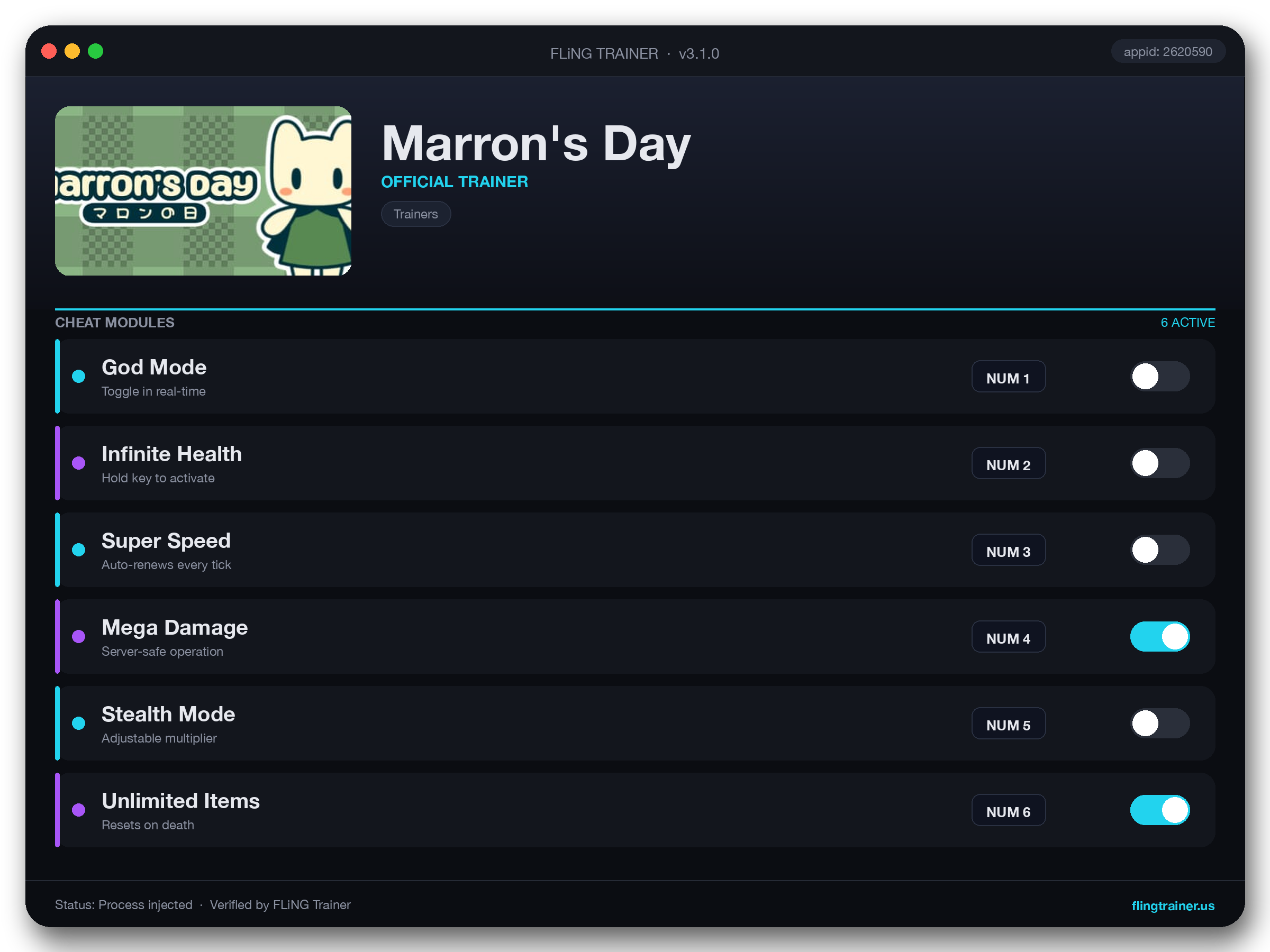 Marron's Day Trainer interface