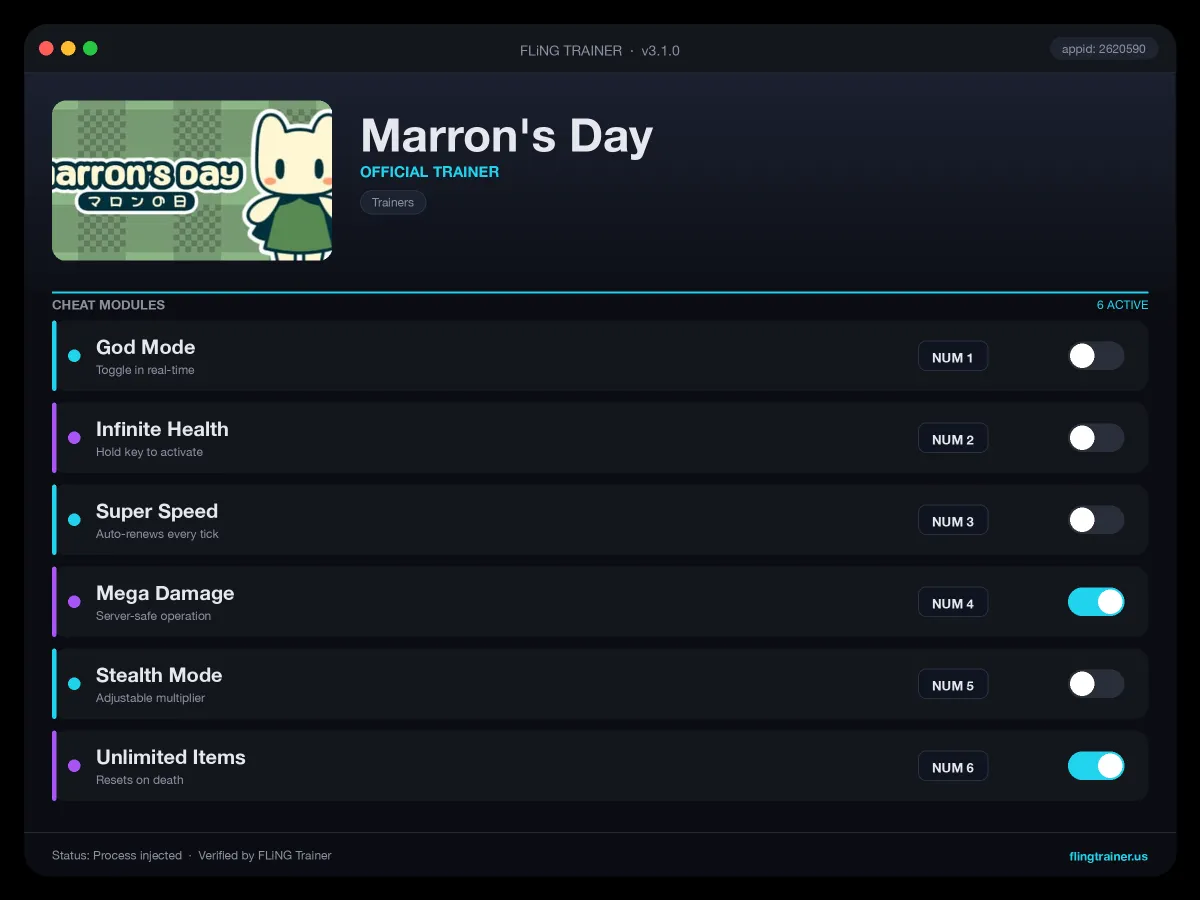 Marron's Day Trainer interface