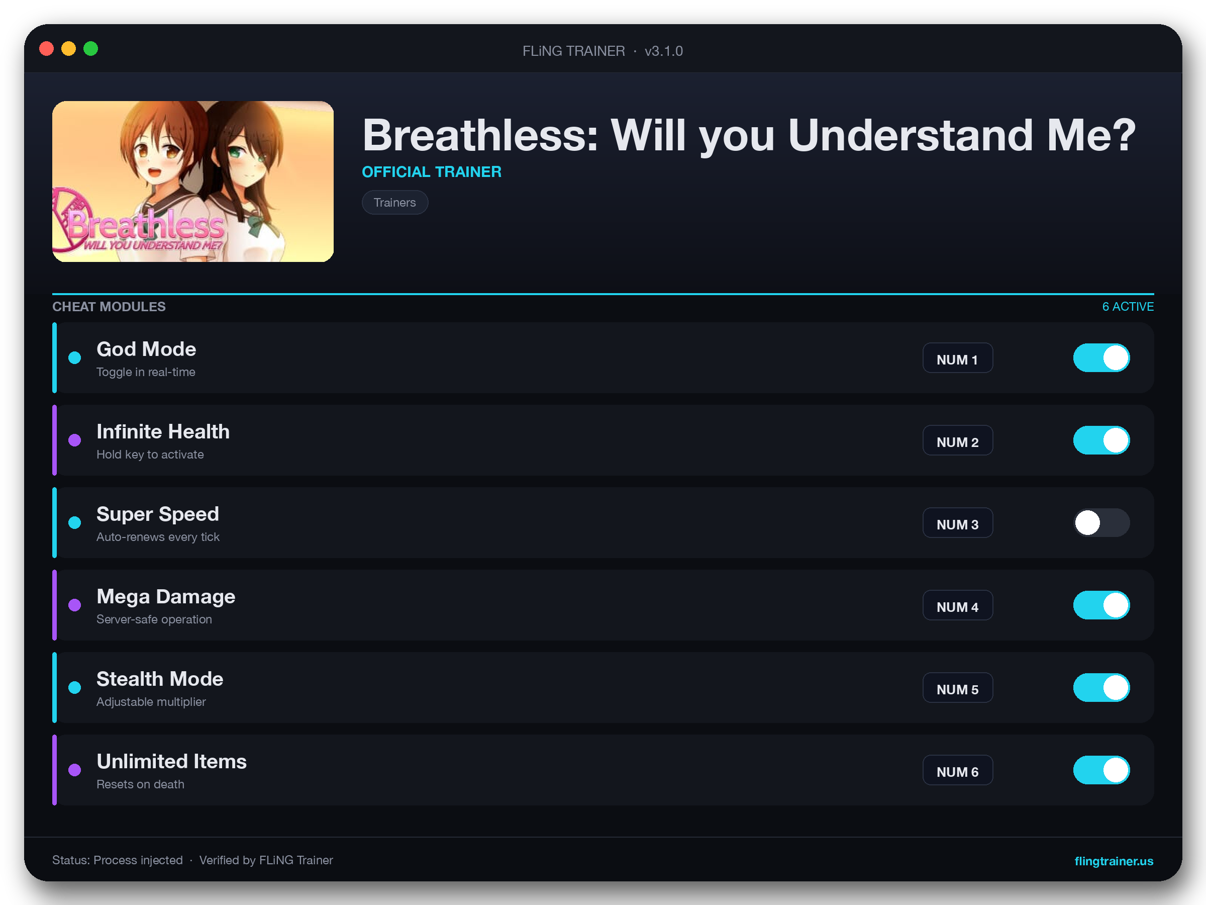 Breathless: Will you Understand Me? Trainer interface