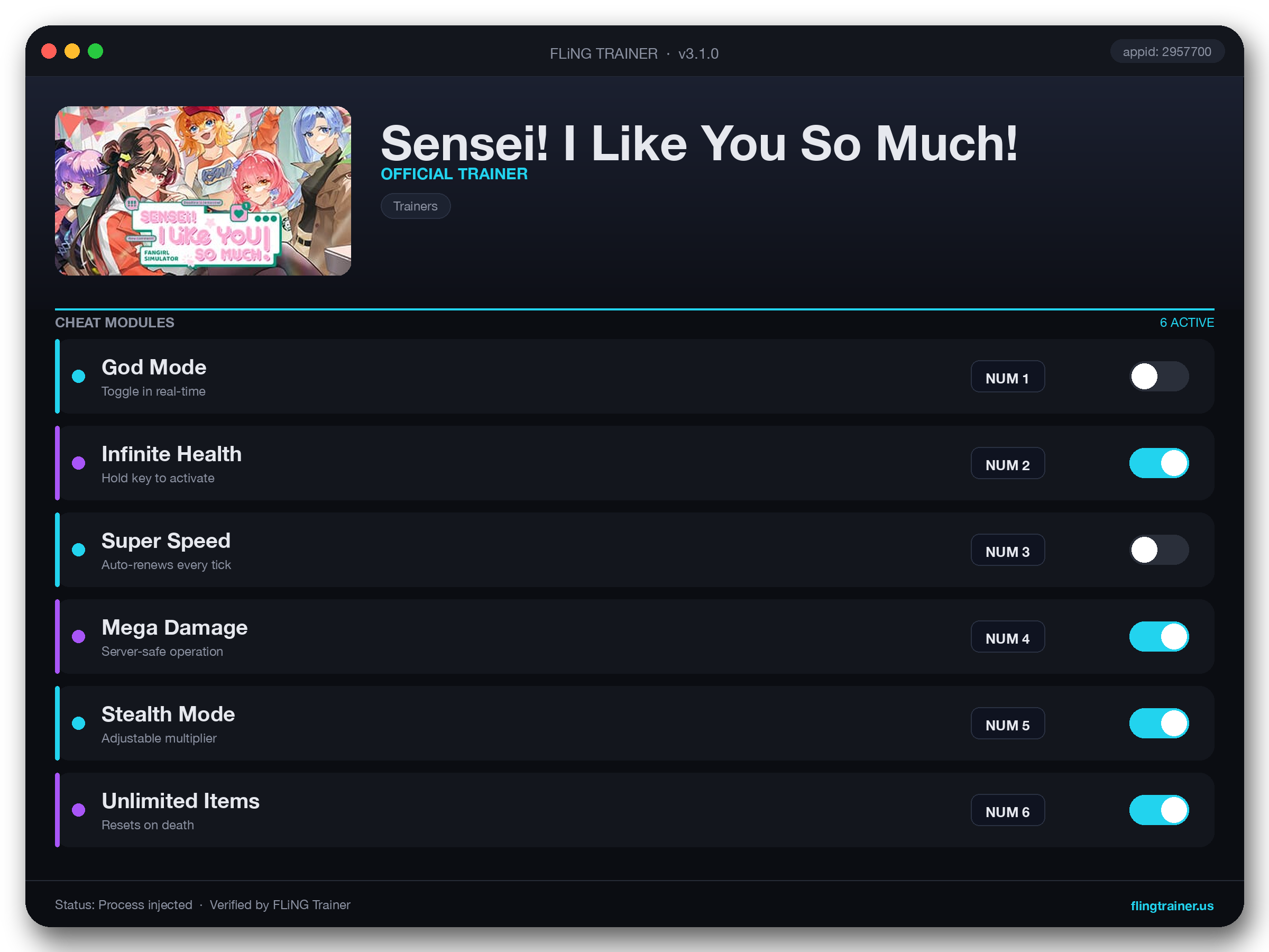 Sensei! I Like You So Much! Trainer interface