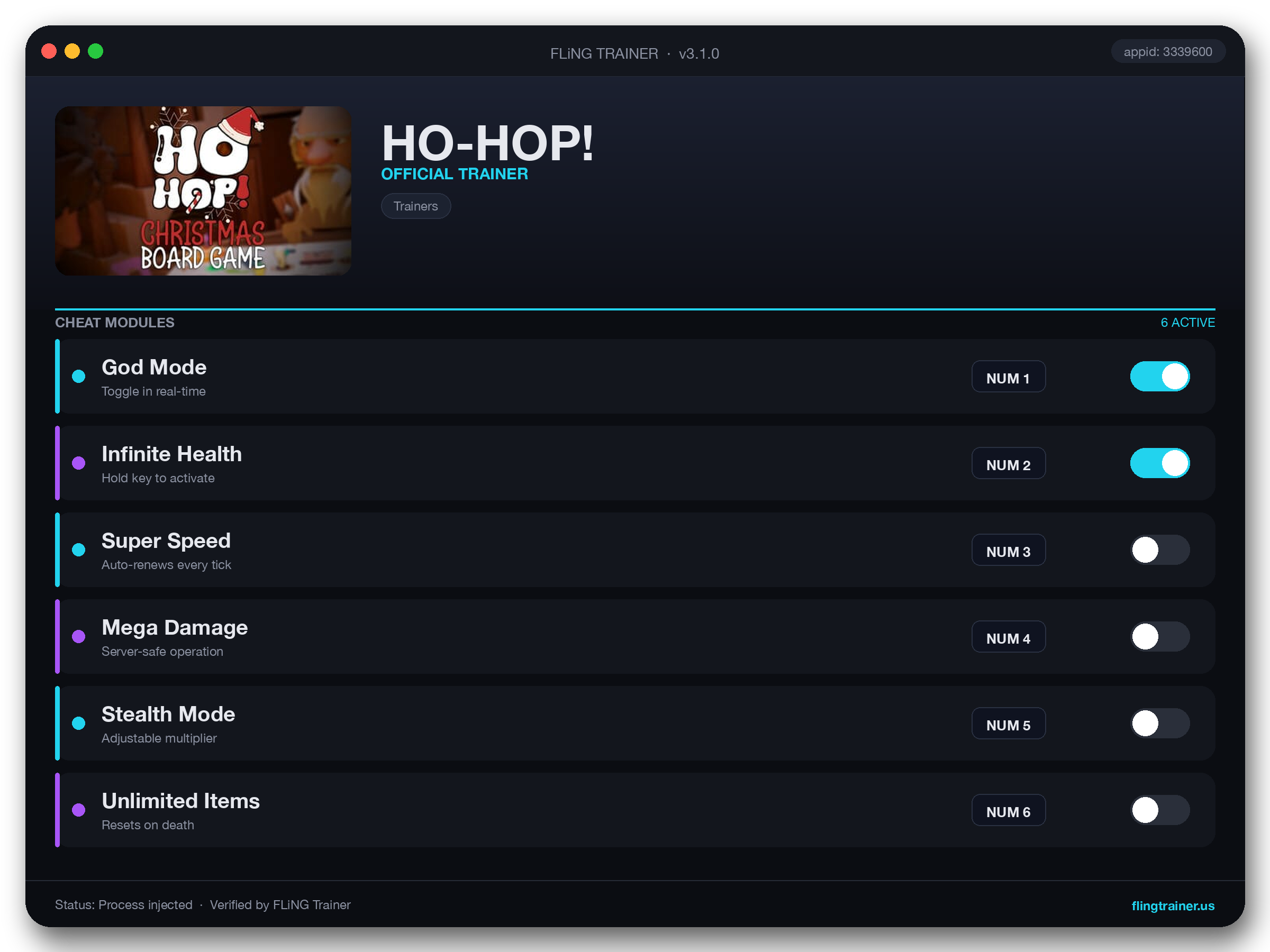HO-HOP! Trainer interface
